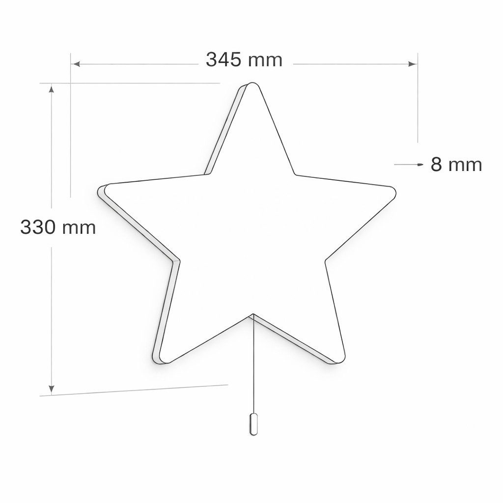 COZYCOLLECTIONS LED Wandleuchte LED-Nachtlicht in Holzoptik, LED, Warmweiß, Montessori-Design, handbemalt, LED, 9V-Batterie, Zugschalter