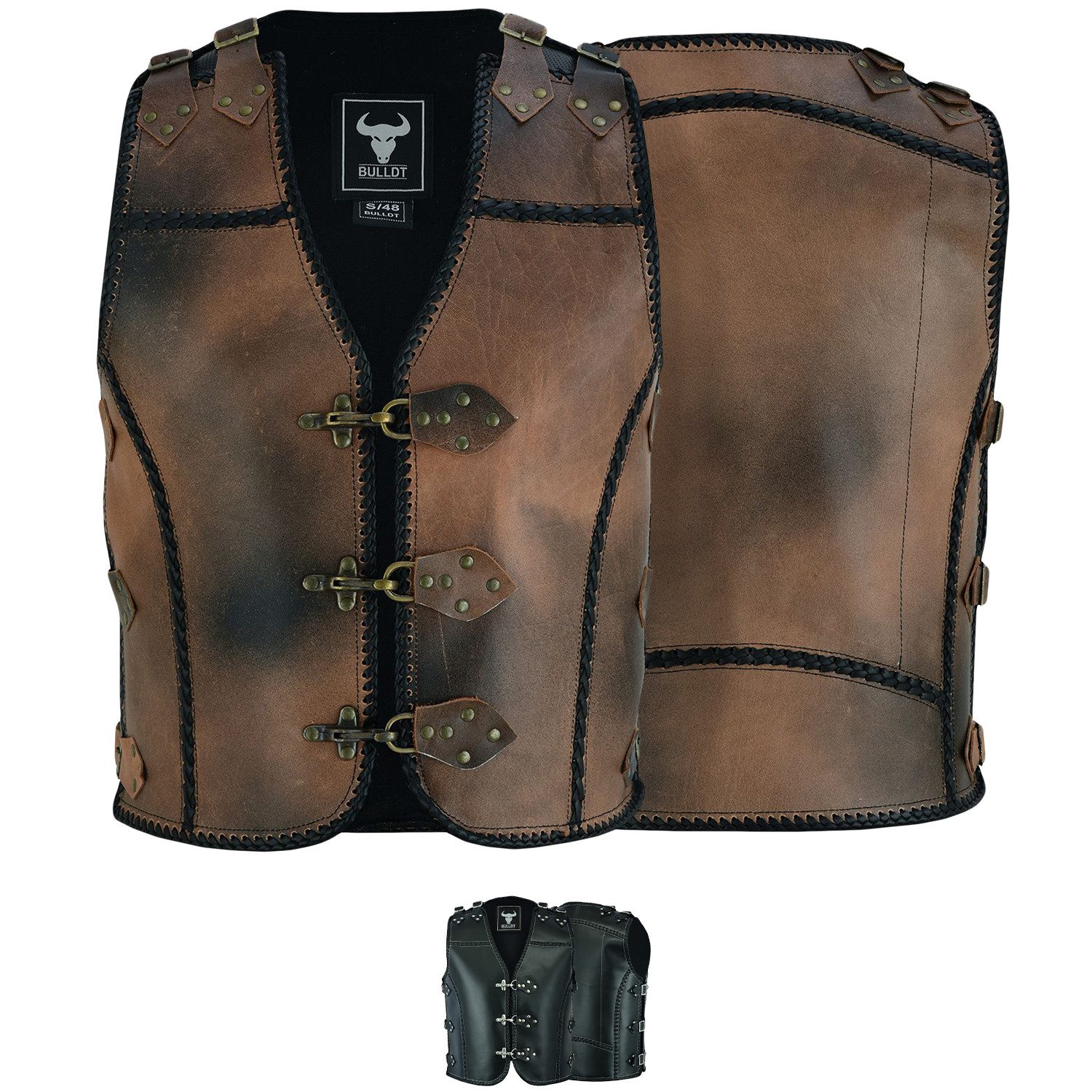 BULLDT Motorradweste GW695 Motorrad Lederweste Biker günstig online kaufen