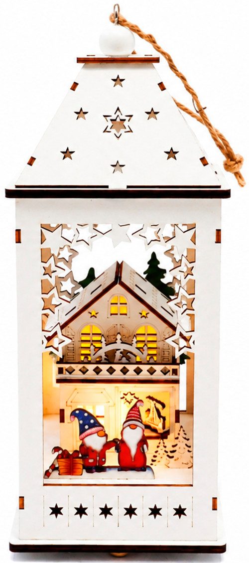 OTTO home Weihnachtsszene Fensterdeko mit warmer LED-Beleuchtung, weiß, Timerfunktion, mit Schlaufe