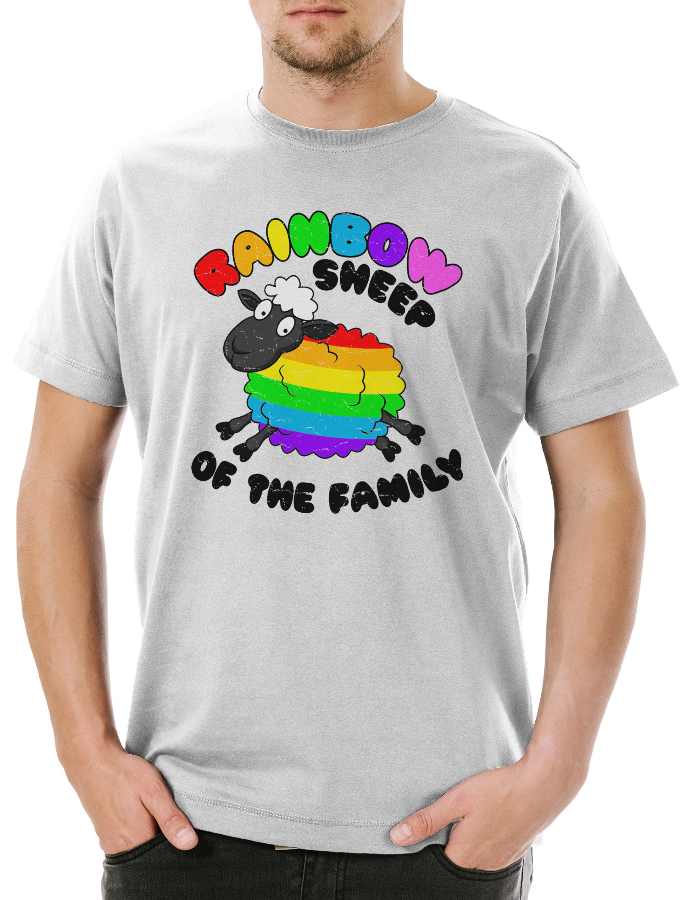 Urban Backwoods Print-Shirt Rainbow Sheep Of The Family Herren T-Shirt Gay Lesbian LGBT Trans (1-tlg) LGBTQ GLBT Pride Love