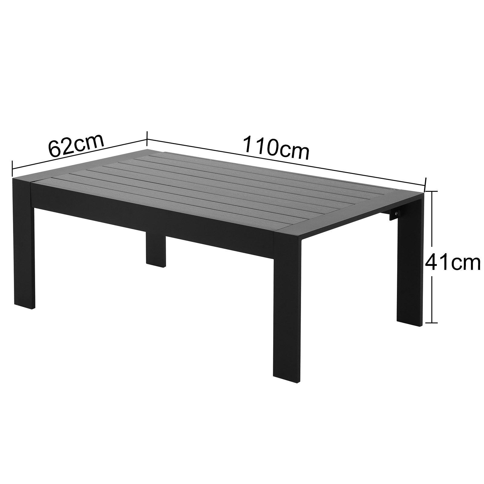 MeXo Gartentisch Balkontisch Aluminium 110×62×41cm, Gartentisch wetterfest günstig online kaufen