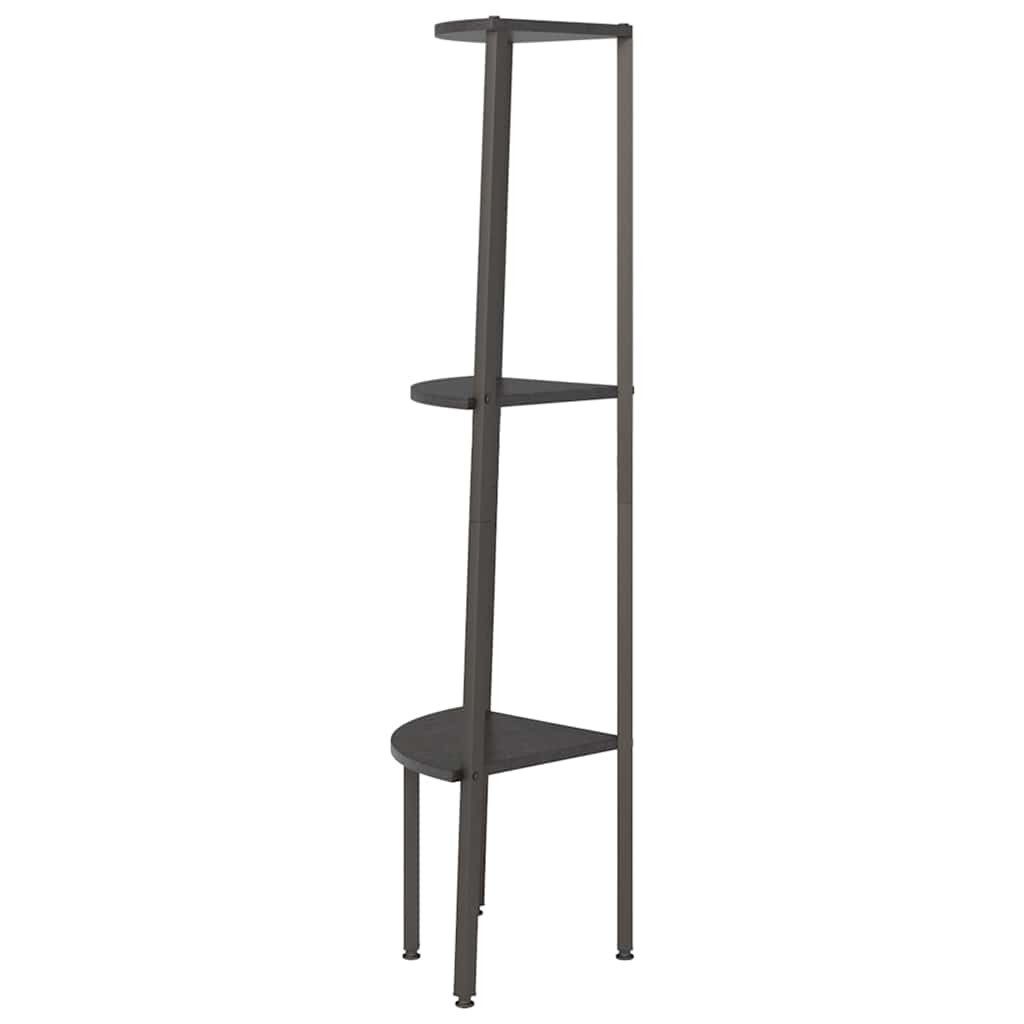 vidaXL Bücherregal Eckregal mit 3 Böden Schwarz 45,5x31,5x120 cm, 1-tlg. – Bild 4 von 5