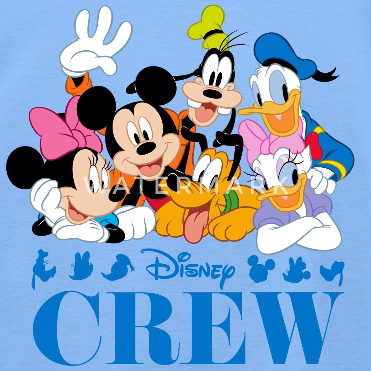 Spreadshirt T-Shirt Mickey & Minnie Pluto Goofy Daisy Donald Crew Kinder T-Shirt (1-tlg)