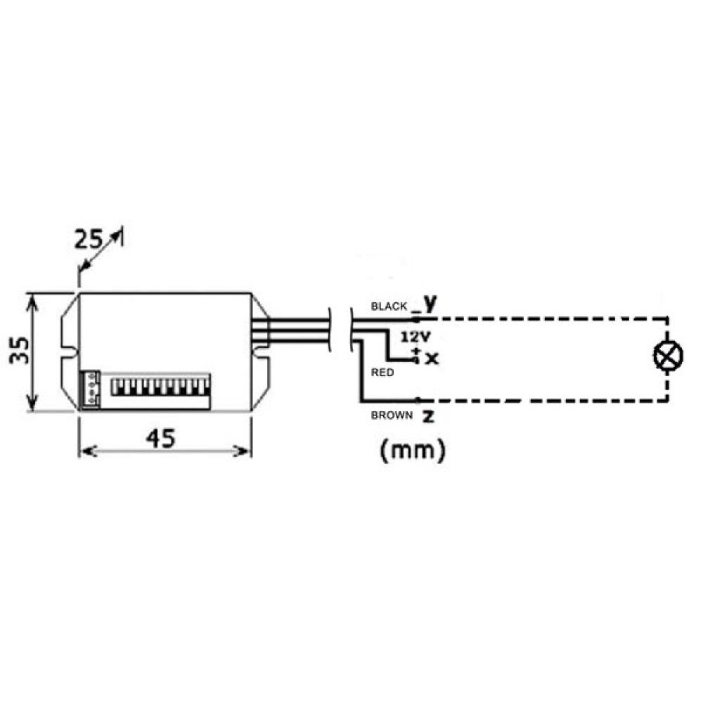 PEREL Bewegungsmelder Mini-Pir-Bewegungsmelder - zum Einbauen - 12 Vdc, (1-St)