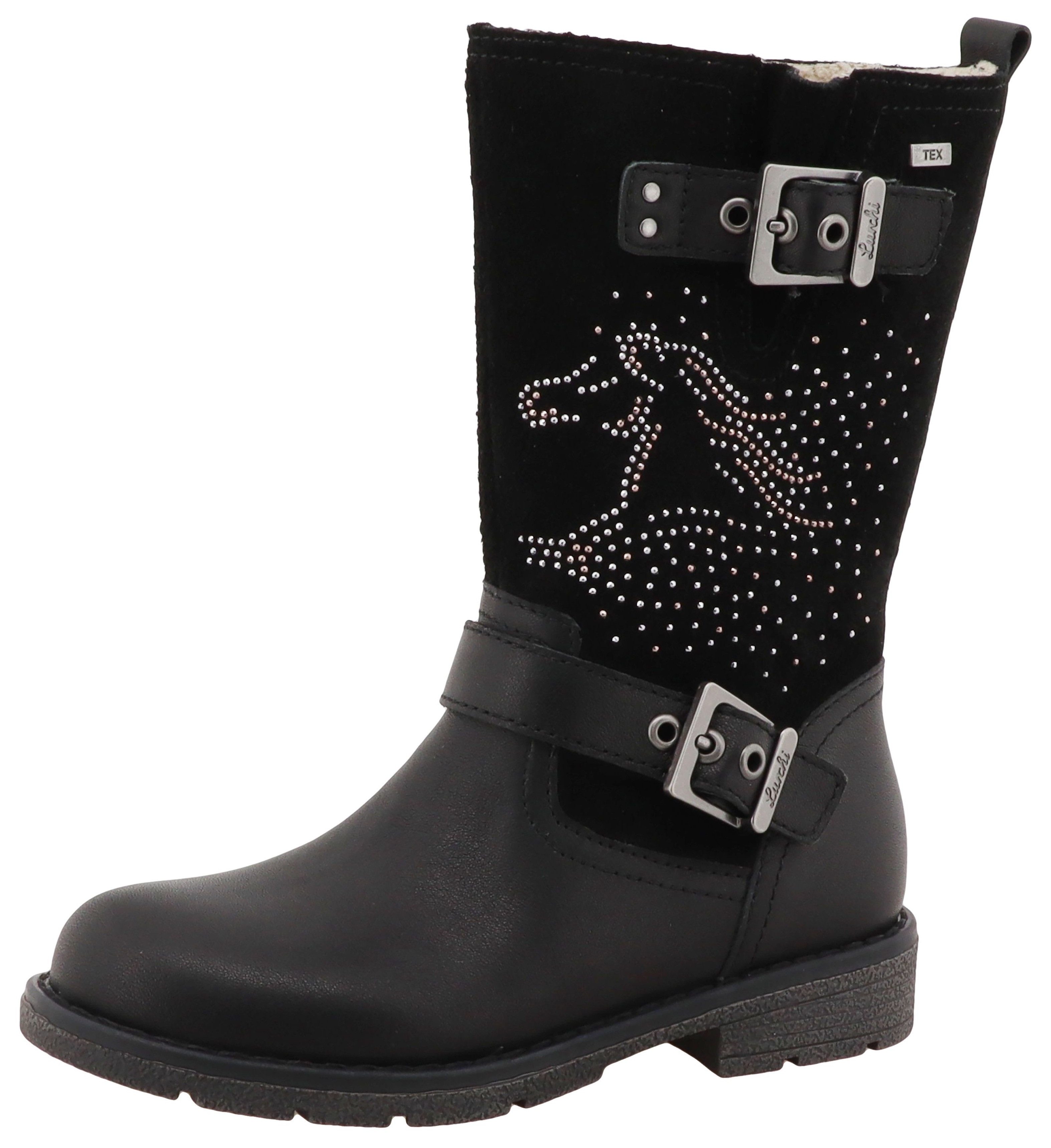 Lurchi Henriette1-TEX Stiefel Langschaftstiefel, Nieten und Perdemotiv, Größenschablone zum Download