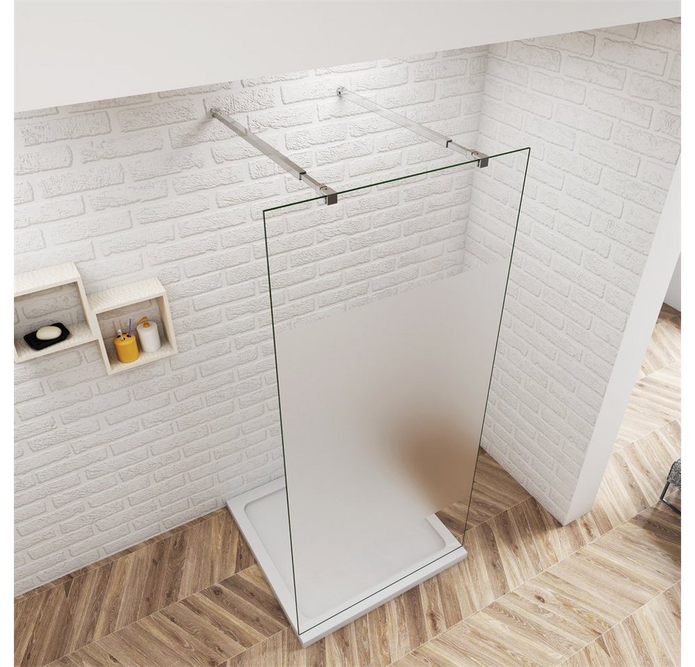 Thumbnail - duschspa Duschwand 70-140cm Duschtrennwand mit Milchstreifen Duschwand Walk in Dusche, Einscheibensicherheitsglas, Siche...