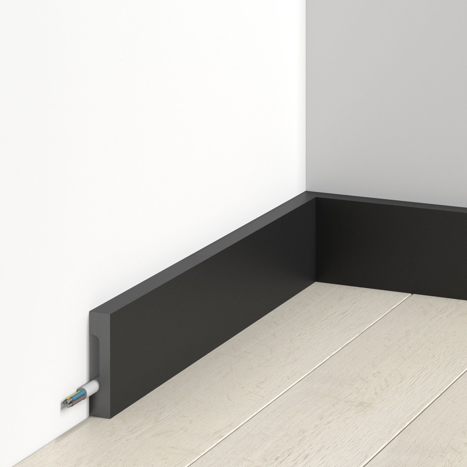 Mardom Sockelleiste MD359B Polyforce 16 x 70 x 2000 mm Schwarz Kunststoff Fußleiste