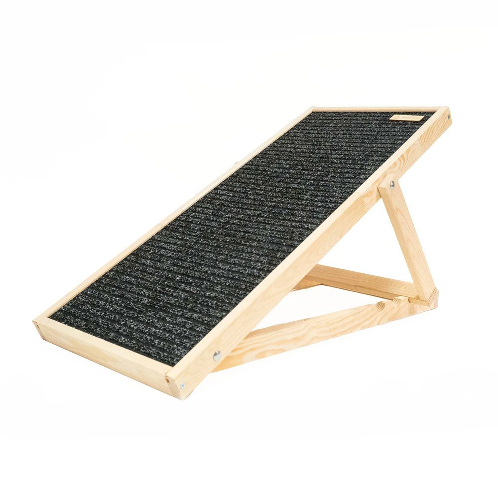 Animood Hunderampe Skipper (rutschfest, leicht transportierbar, 1-St., 4-fach höhenverstellbare Rampe für Haustiere), Kiefernholz Birkensperrholz höhenverstellbar