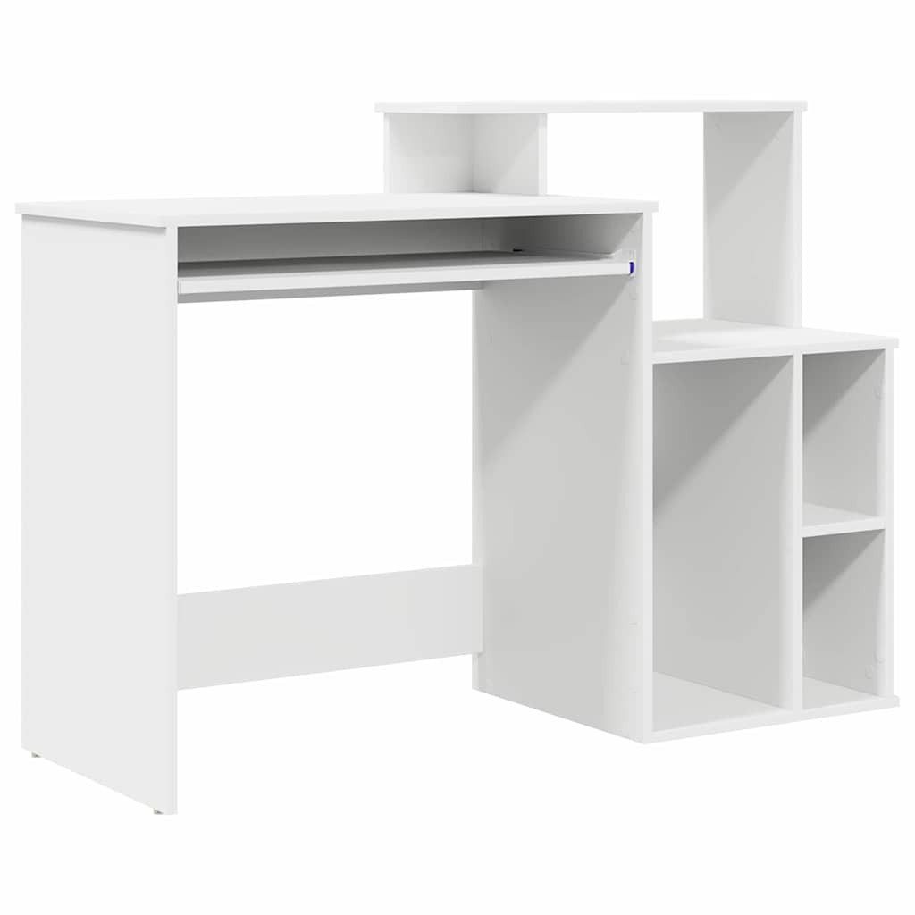 Schreibtisch Tisch mit Stauraum Weiß 120,5 x 44 x 88,5 cm Holzwerkstoff