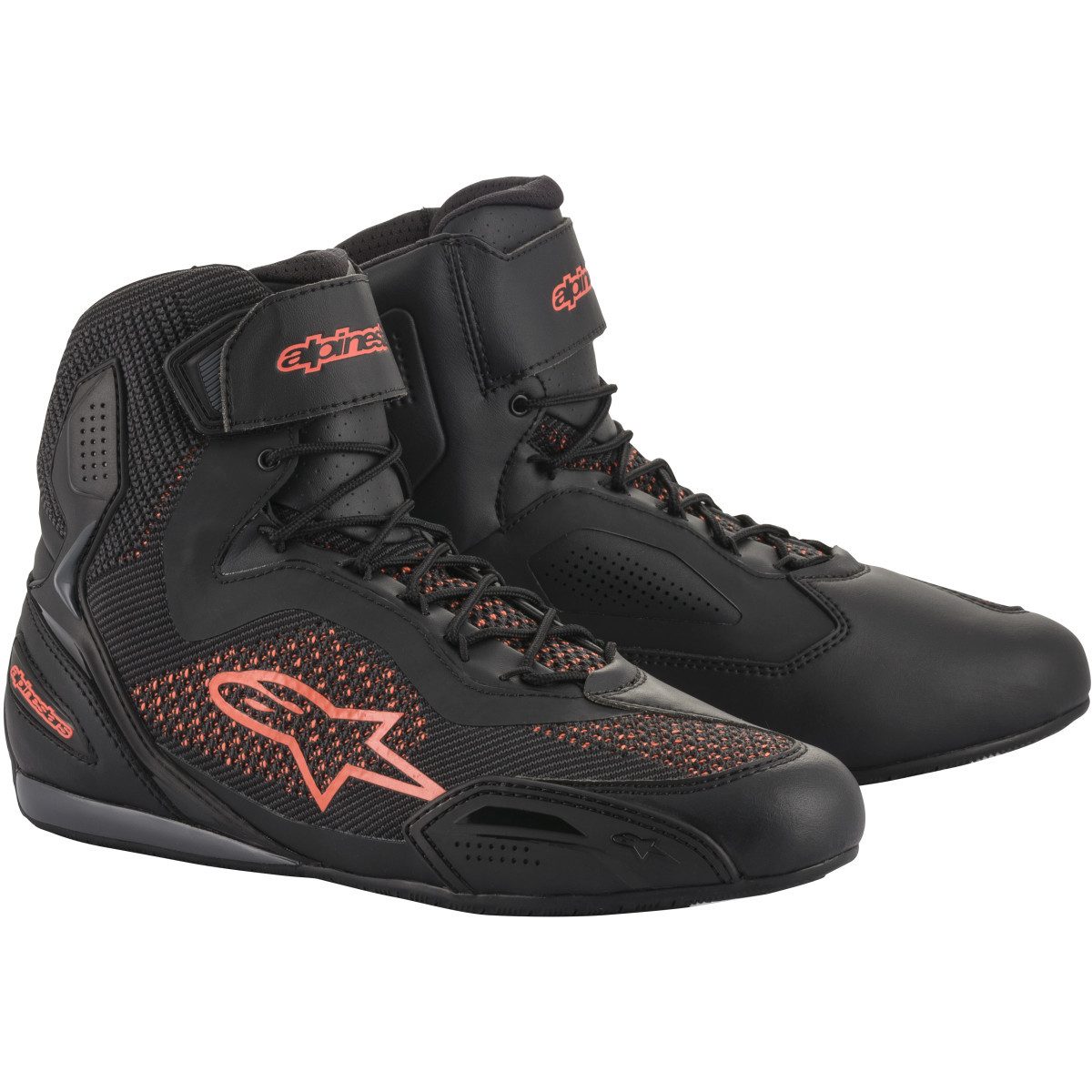 Alpinestars Alpinestars Faster-3 Rideknit schwarz / rot-fluo 40 Motorradstiefel (Packung, Antistatische und Öl- und Benzinfeste Sohle)