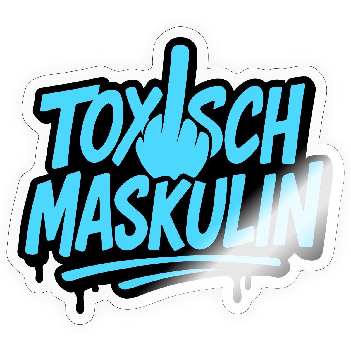 Spreadshirt Aufkleber Toxisch Maskulin Statement Trash TV Sticker Aufkleber