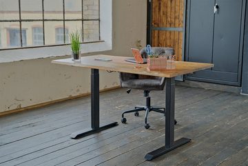 KAWOLA Schreibtisch LORA, Baumkante, höhenverstellbar, versch. Ausführungen, Größen und Farben