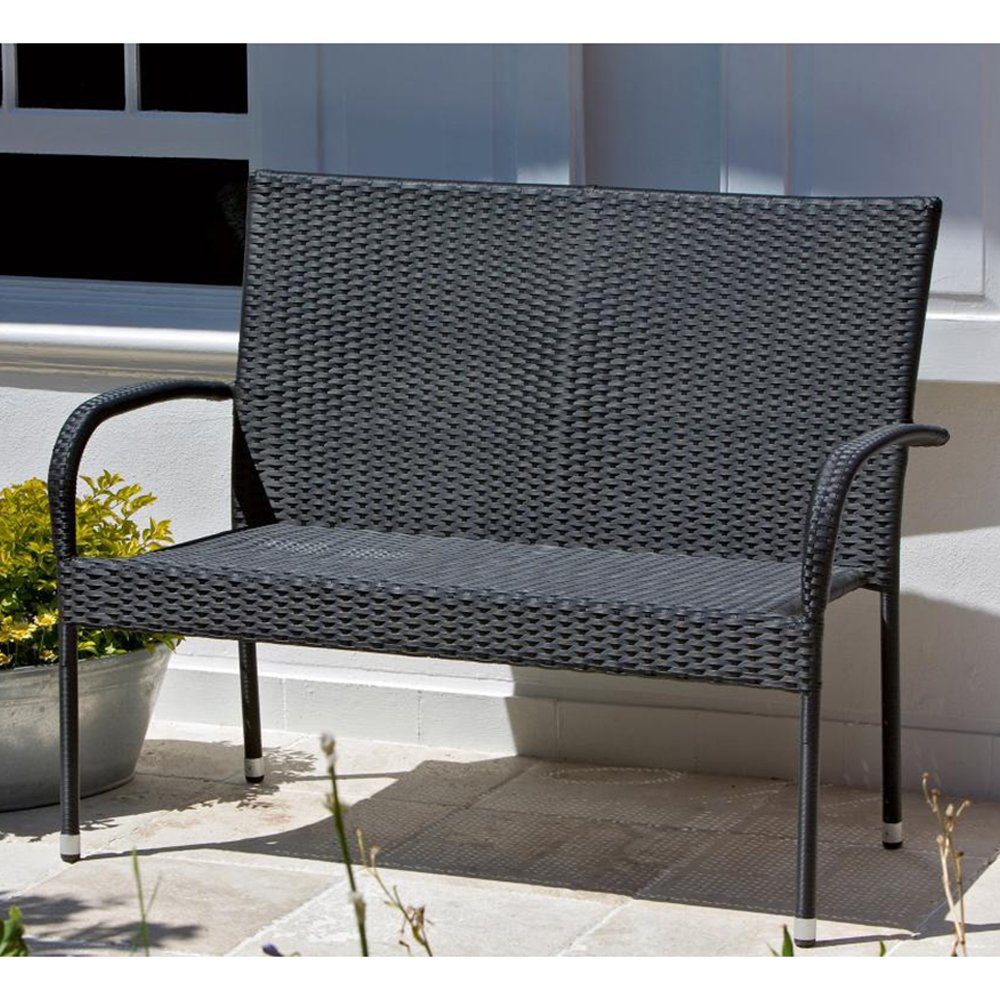 dasmöbelwerk Gartenbank Gartenbank Bank Polyrattan PALERMO 2er Sitzbank Rattan Gartenmöbel