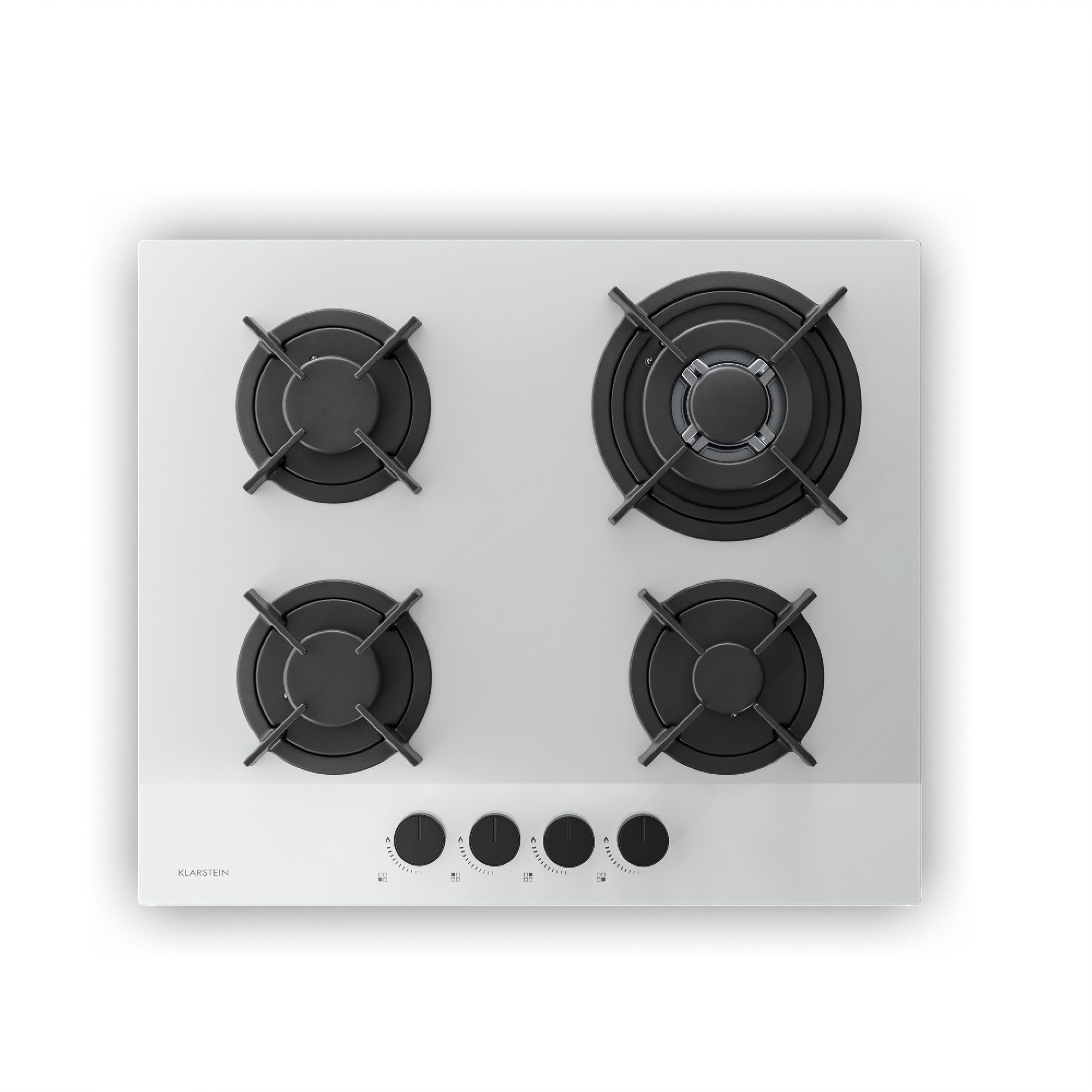 Klarstein Gas-Kochfeld PG6041BG-A1Cw PG6041BG-A1Cw, Gas kochfelder 4 Brenner Elektrische Zündung Aluminium 8000 W
