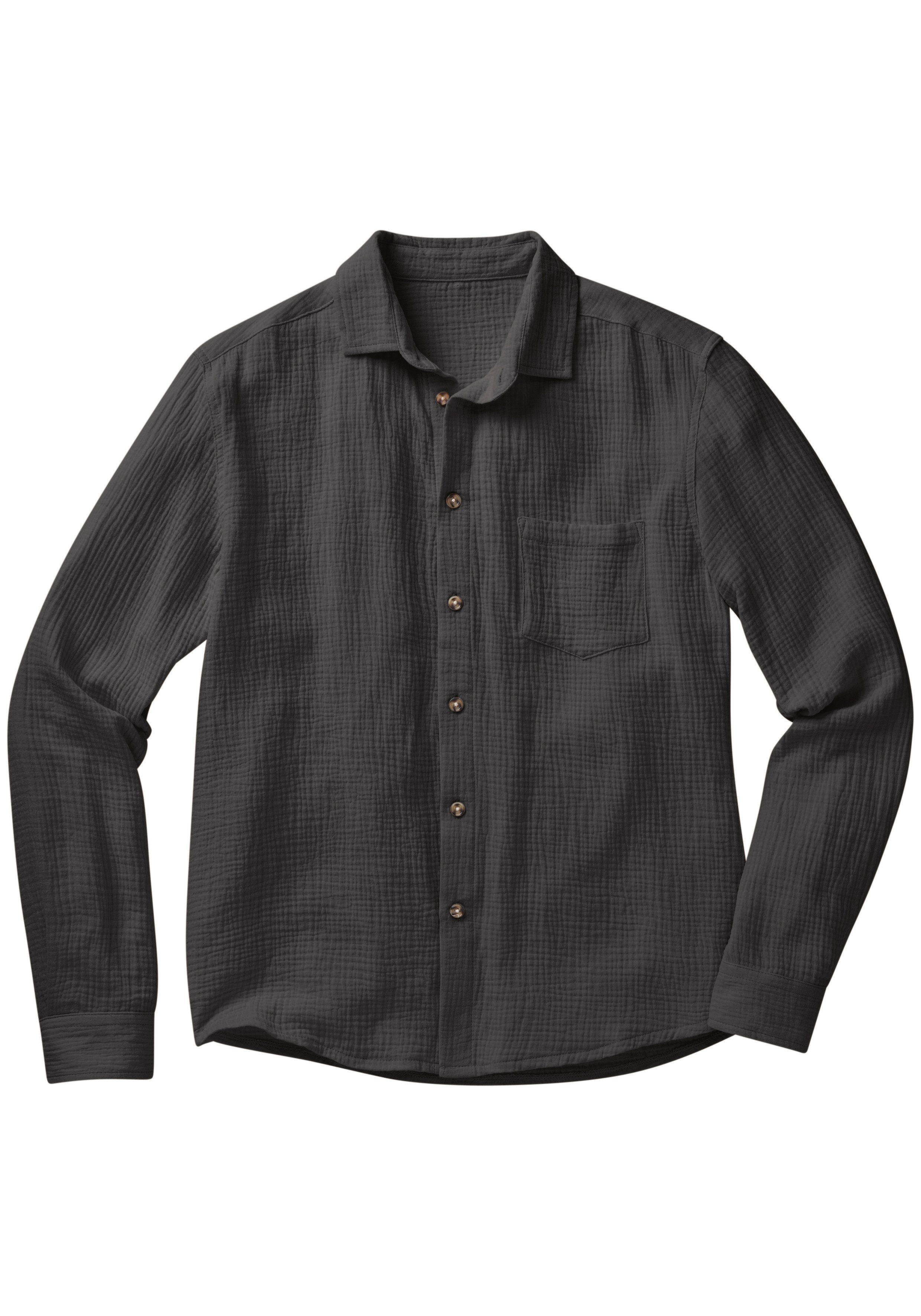 Beachtime Langarmhemd Regular fit Langarm, Freizeithemd aus Musselin-Ware. € 39,99