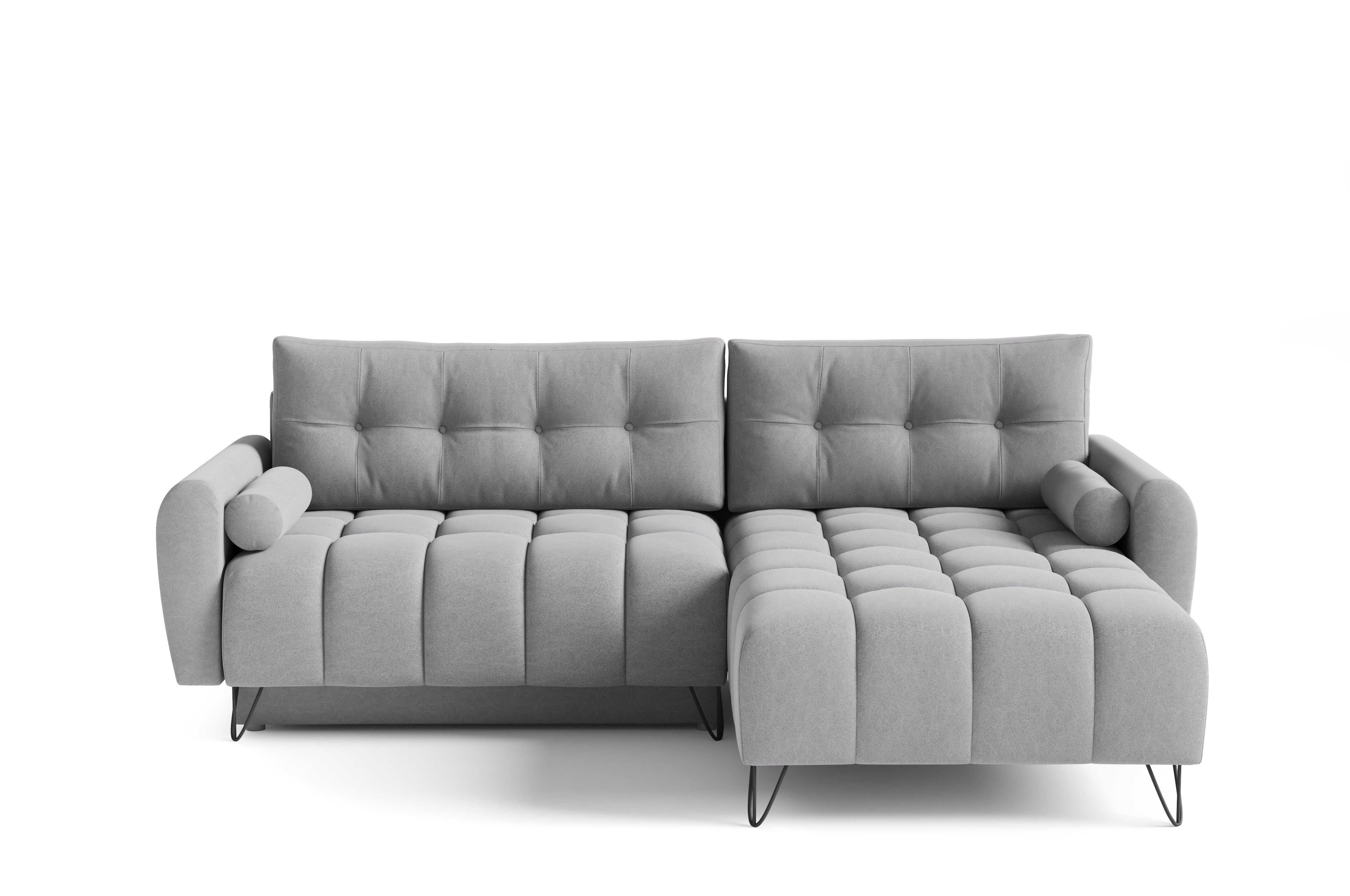 Ecke OHIO, (BxHxT): MOEBLO Sofagarnitu mit Wohnzimmergarnitur Bettzeugablage mit Schlaffunktion L-förmiges Schlaffunktion Bettkasten Couch Elegante 245x176x94 und - Ecksofa cm,