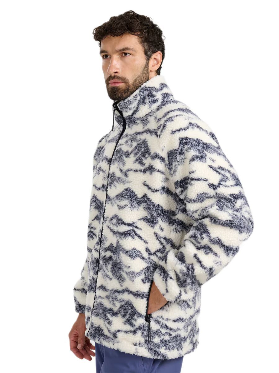 4F Fleecejacke U352 (Oversize, Sherpafleece) cream/allover Herren