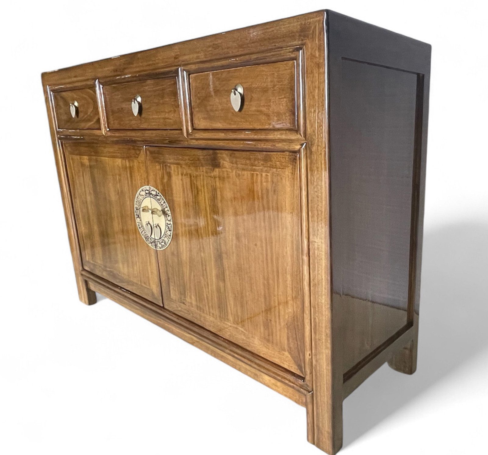 OPIUM OUTLET Kommode Vintage Schrank Sideboard braun asiatisch chinesisch orientalisch (B x T x H: 117 x 40 x 85 cm, Anrichte Buffet kastanien-braun), Asia Möbel Hochzeitsschrank komplett montiert