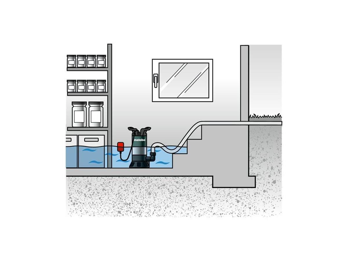 metabo Schmutzwasser-Tauchpumpe PS 18000 SN 1,1bar, 19.000 l/h max. Fördermenge, 22 m max. Förderhöhe – Bild 5 von 5