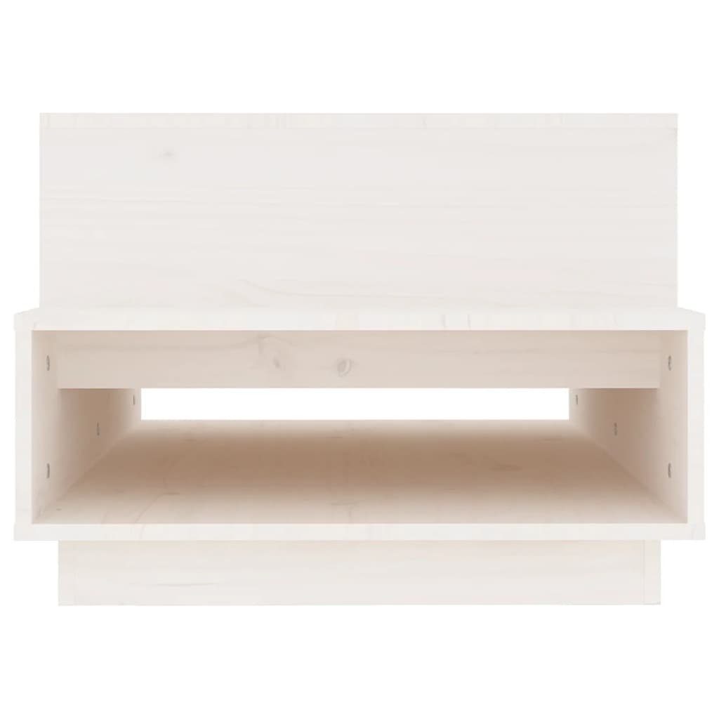 (1-St) Weiß | Couchtisch Weiß vidaXL Couchtisch Weiß 80x55x40,5 Kiefer cm Massivholz