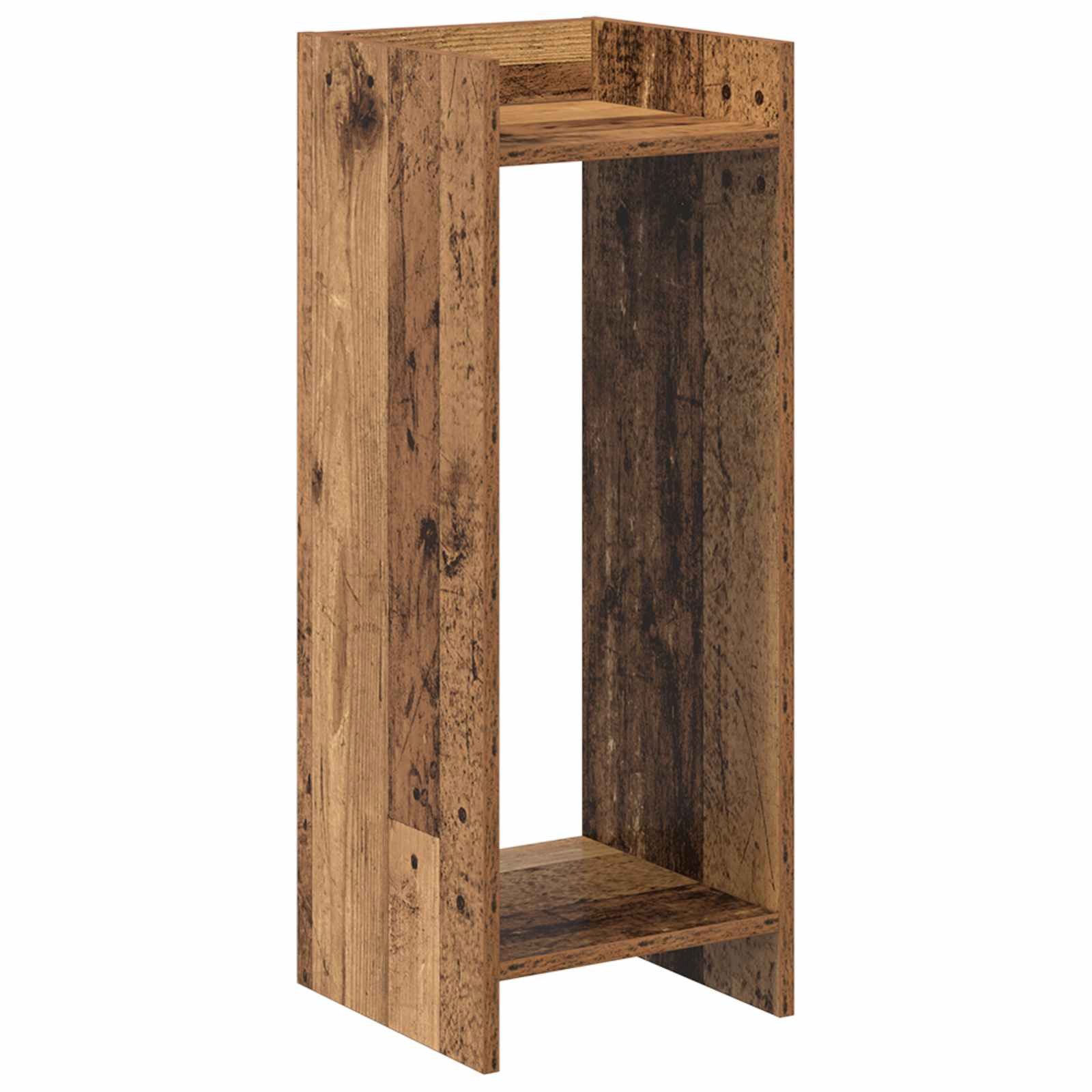 vidaXL Blumenständer Pflanzenständer mit Regal Altholz 30 x 30 x 80 cm Holzwerkstoff (1 St)