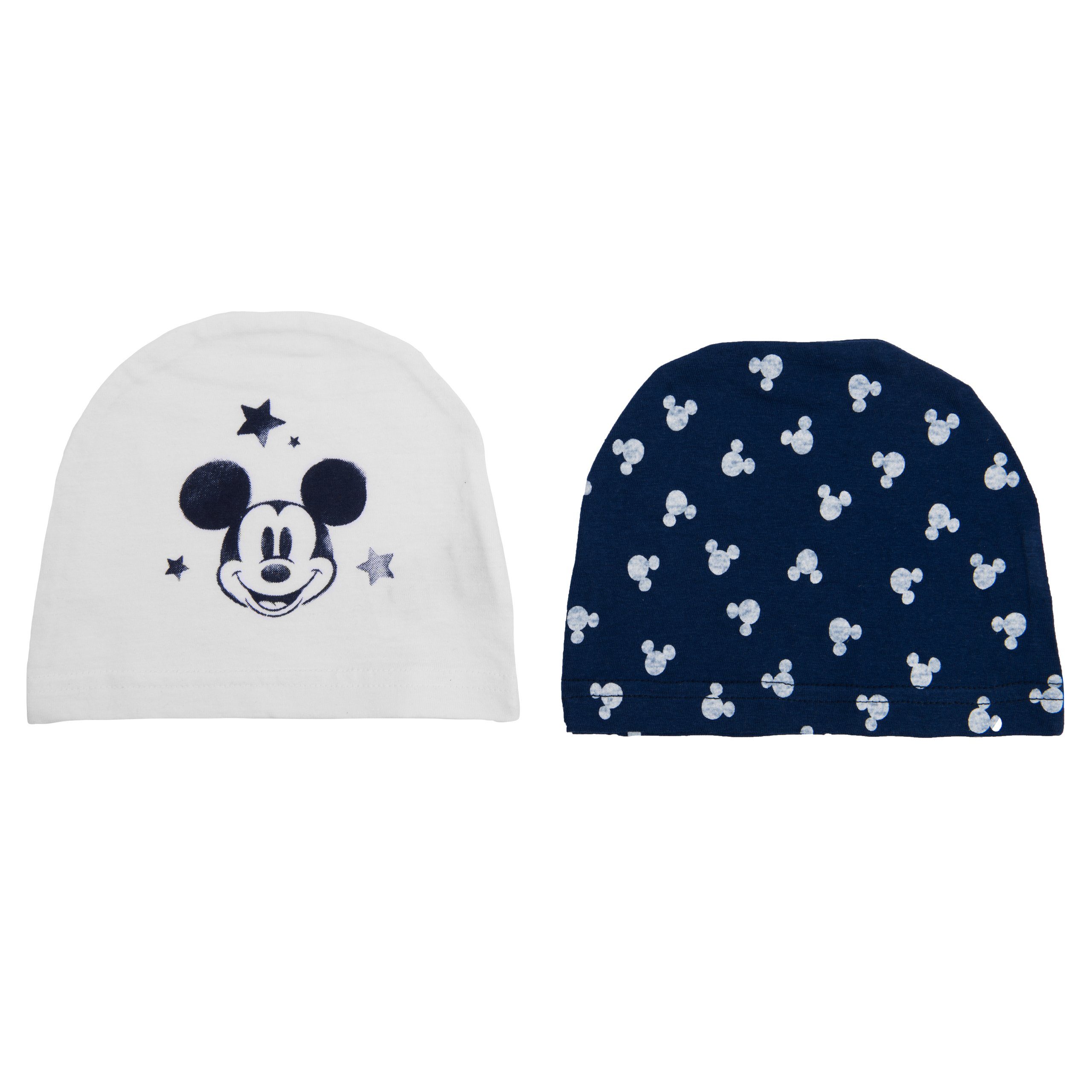 United Labels® Erstlingsmütze Disney Mickey Mouse Mütze Unisex Weiß & Blau (2er Pack) | Mützen