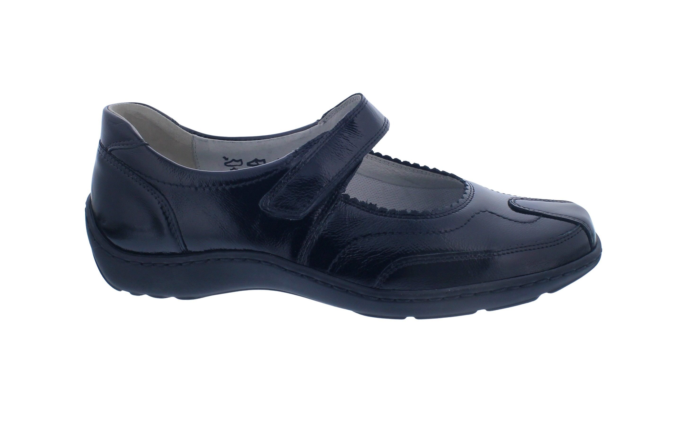 Waldläufer Waldläufer Henni Ballerina Klettver., Lackleder, schwarz, Pro-Aktiv Fu Klettschuh