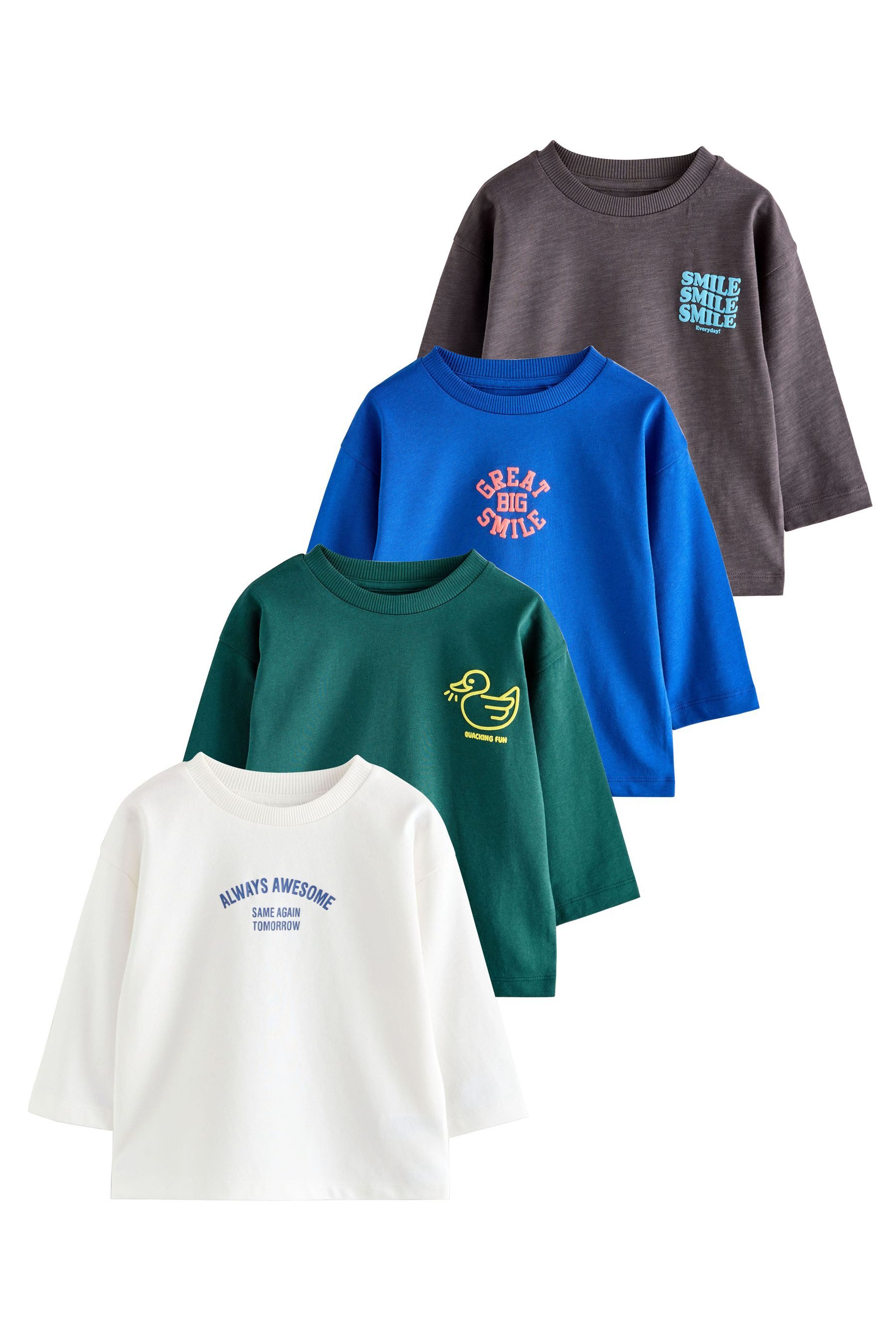 Next Langarmshirt 4er-Pack Langarmshirts mit Grafik-Print günstig online kaufen