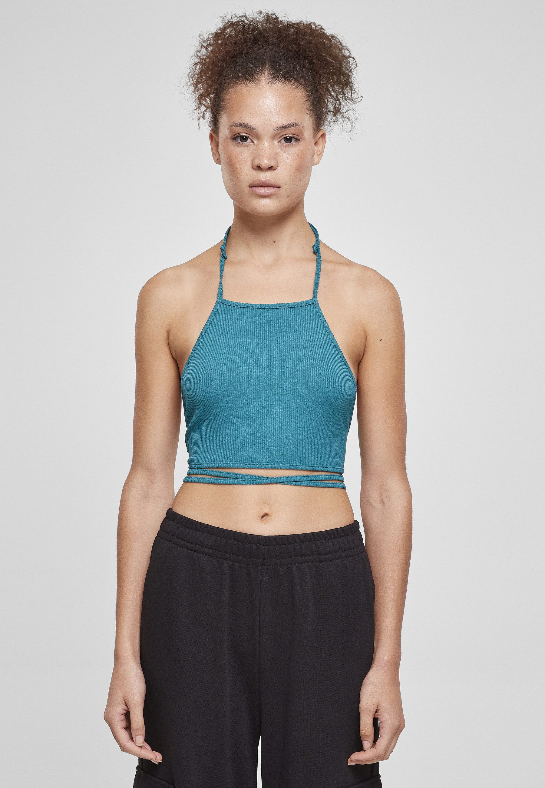 URBAN CLASSICS Muskelshirt Urban Classics Damen Ladies Rib Trapeze Cropped Top (1-tlg)