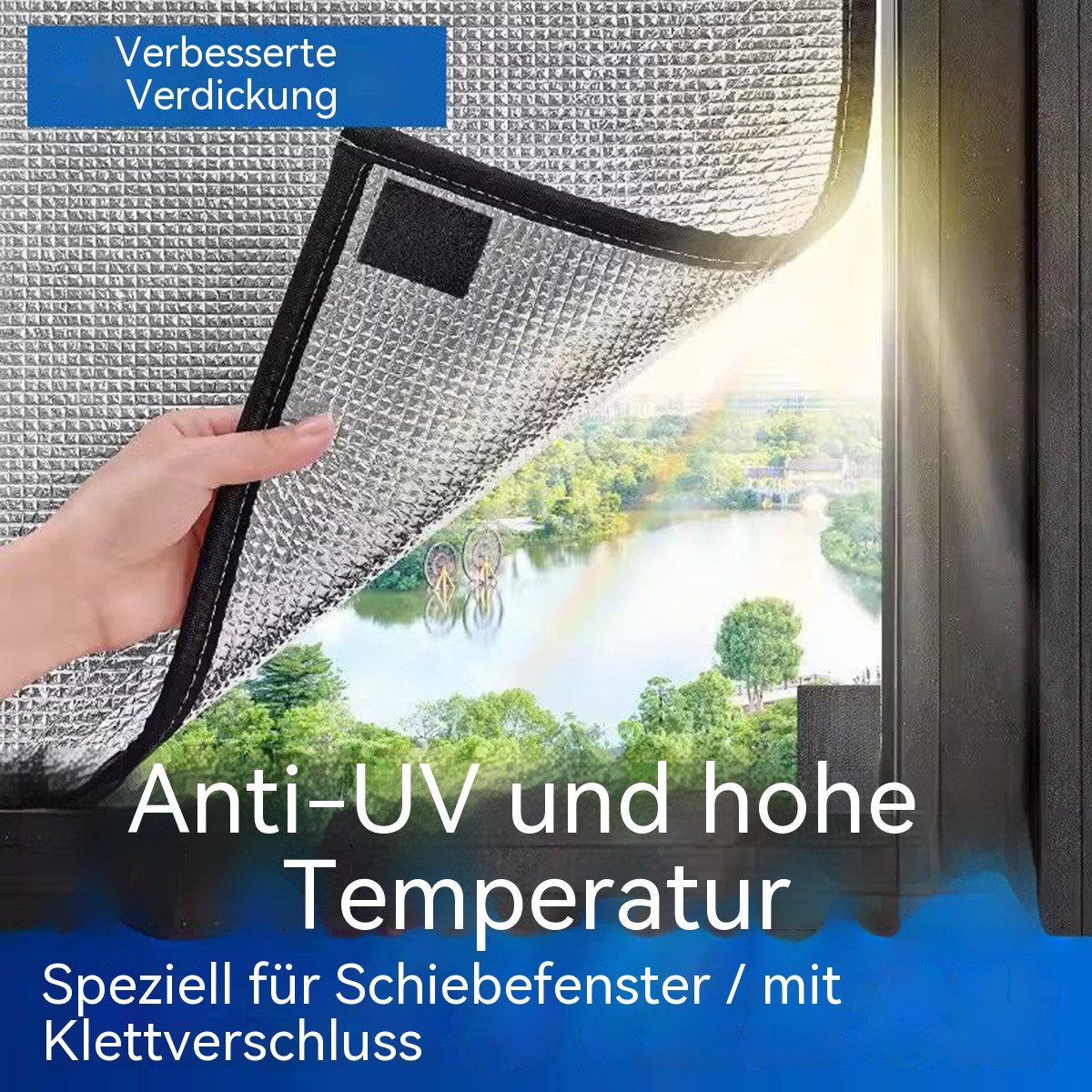 Diwzbyn Sonnenschutz-Fensterfolie Wärmedämmende Sichtschutzfolie für Fenster, verdunkelnde,Sonnenschutz, Selbstklebende Alu-Fensterfolie, UV-Schutz & Wärmedämmung