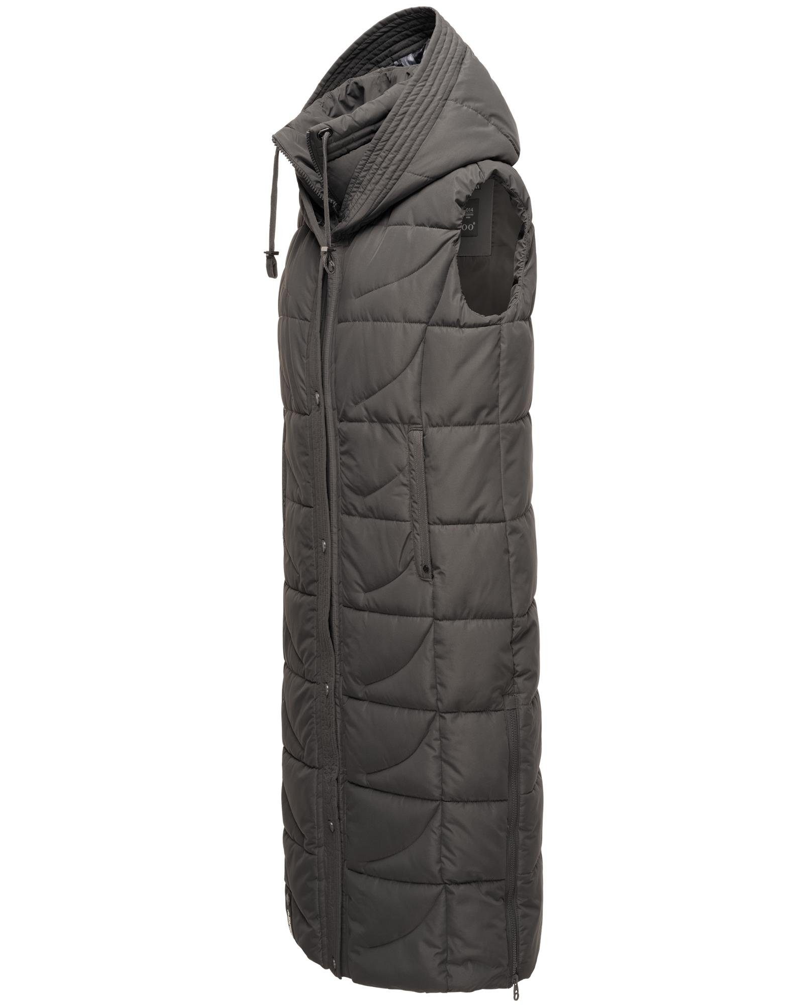 Navahoo Steppweste Brezelchen Warme, lange Damen Outdoor-Weste mit Kapuze