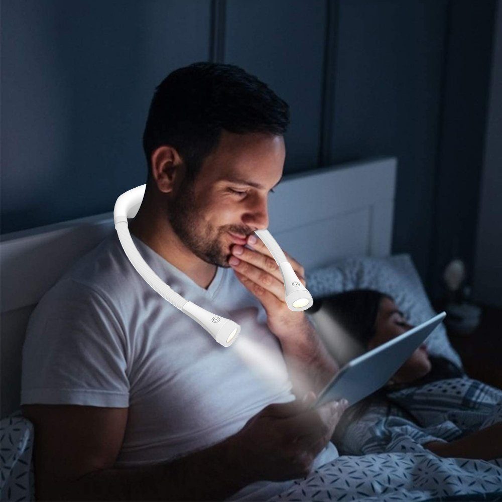 LED-Hals Haiaveng Bett, Lesen im Leselampe Farben LED 3 Buch zum licht Leselampe,