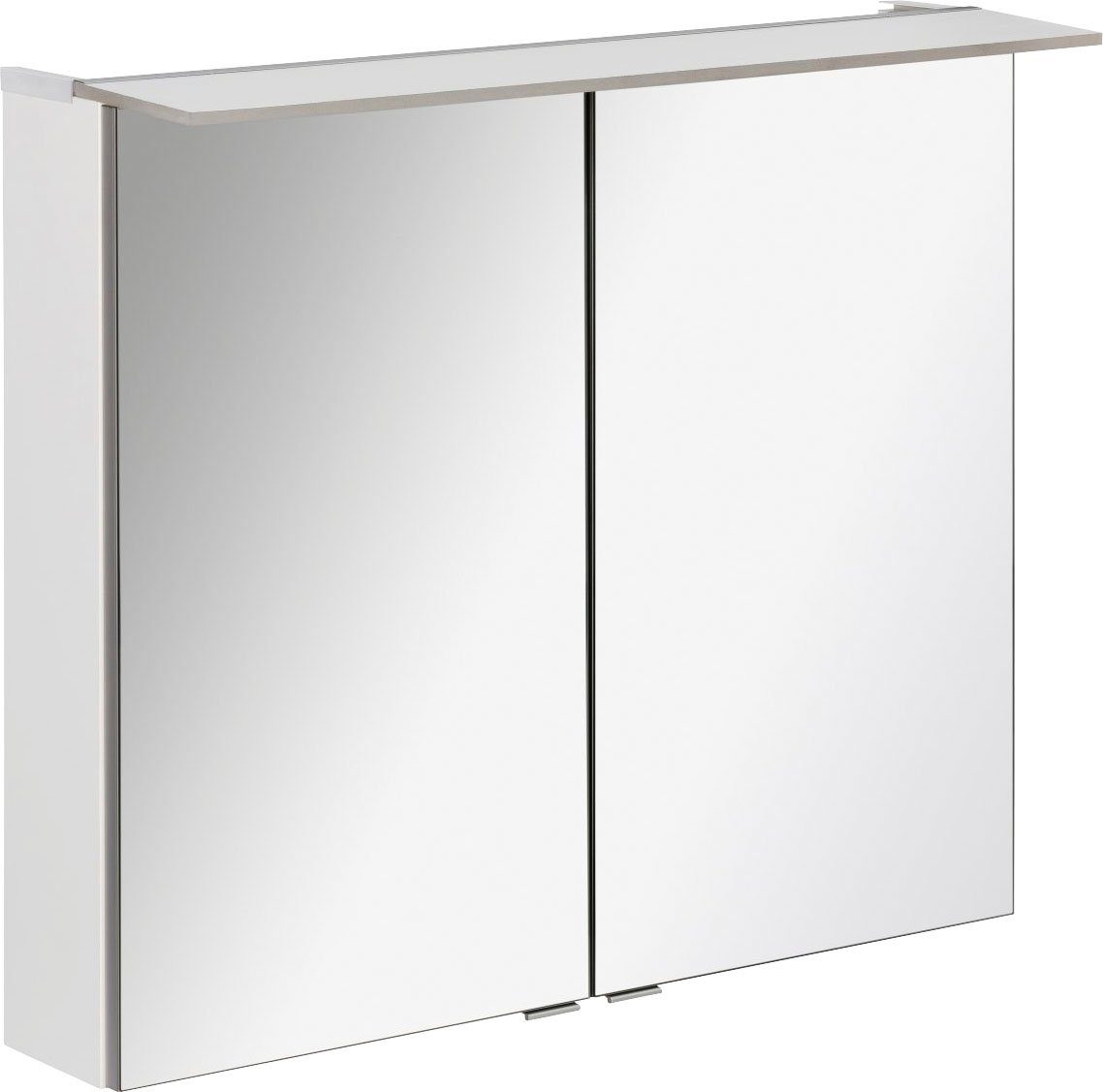 Breite 80 2 Türen mit 80 cm, PE FACKELMANN verspiegelt - Spiegelschrank Badmöbel weiß doppelseitig
