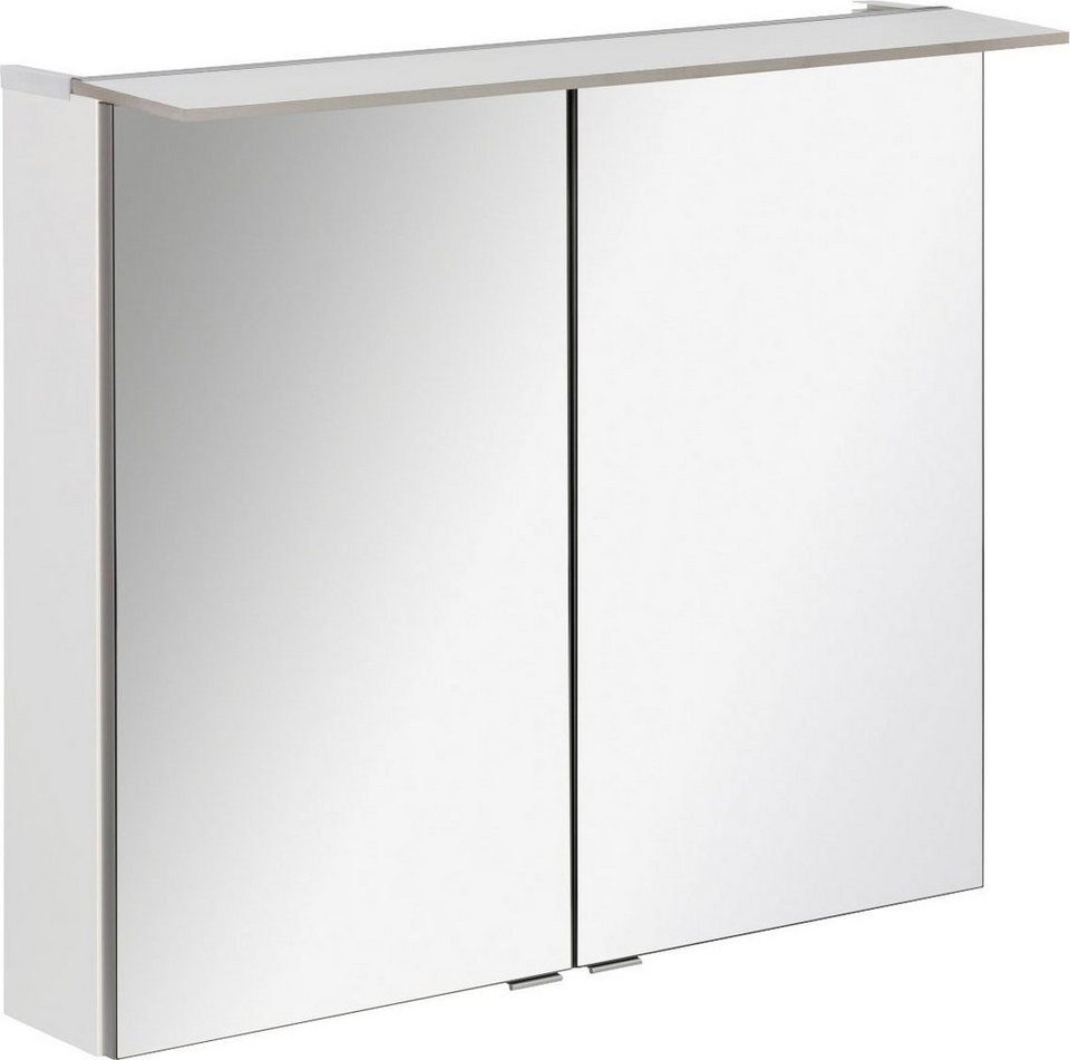 FACKELMANN Spiegelschrank PE 80 - weiß Badmöbel Breite 80 cm, mit 2 Türen  doppelseitig verspiegelt, Made in Germany - Produktion in Hersbruck bei  Nürnberg in Franken