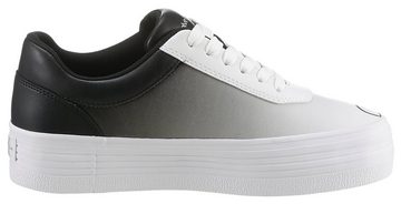 Calvin Klein Jeans BOLD VULC FLATF LOW LTH IN SAT Plateausneaker mit Logoschriftzug, Freizeitschuh, Halbschuh, Schnürschuh