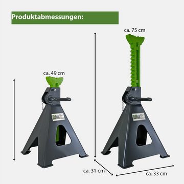 TRUTZHOLM Sägebock Unterstellbock 2 Stück, 12 Tonnen Traglast pro Stütze Höhe von 490 -