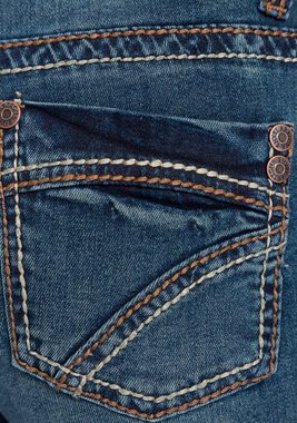 Arizona Gerade Jeans Kontrastnähte Mid Waist