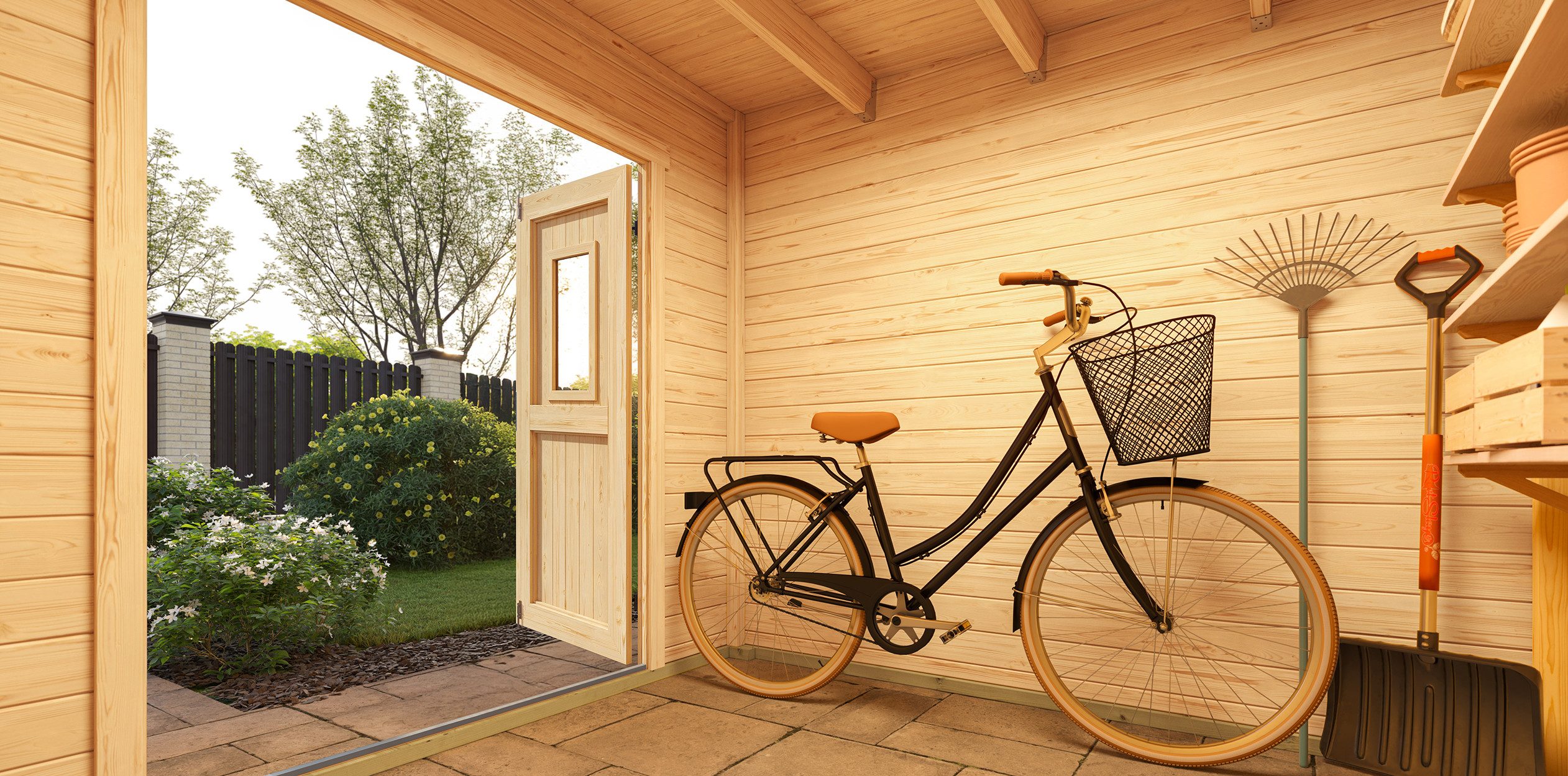 Nordic Holz Gartenhaus Felix 1,5, BxT: 250x207,4 cm, kleiner stilvoller Schuppen mit Flachdach