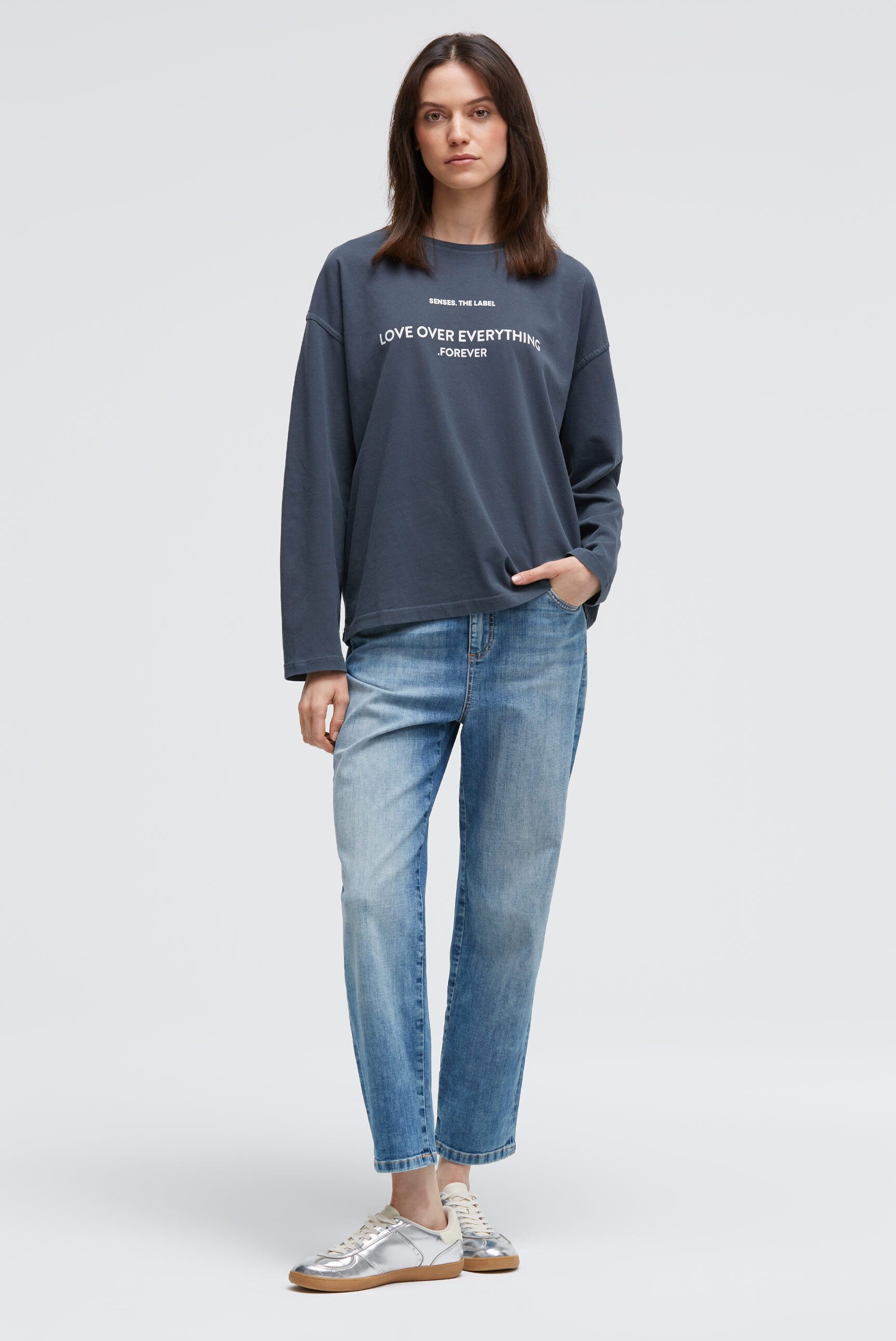 SENSES.THE LABEL Rundhalsshirt mit weiten Ärmeln