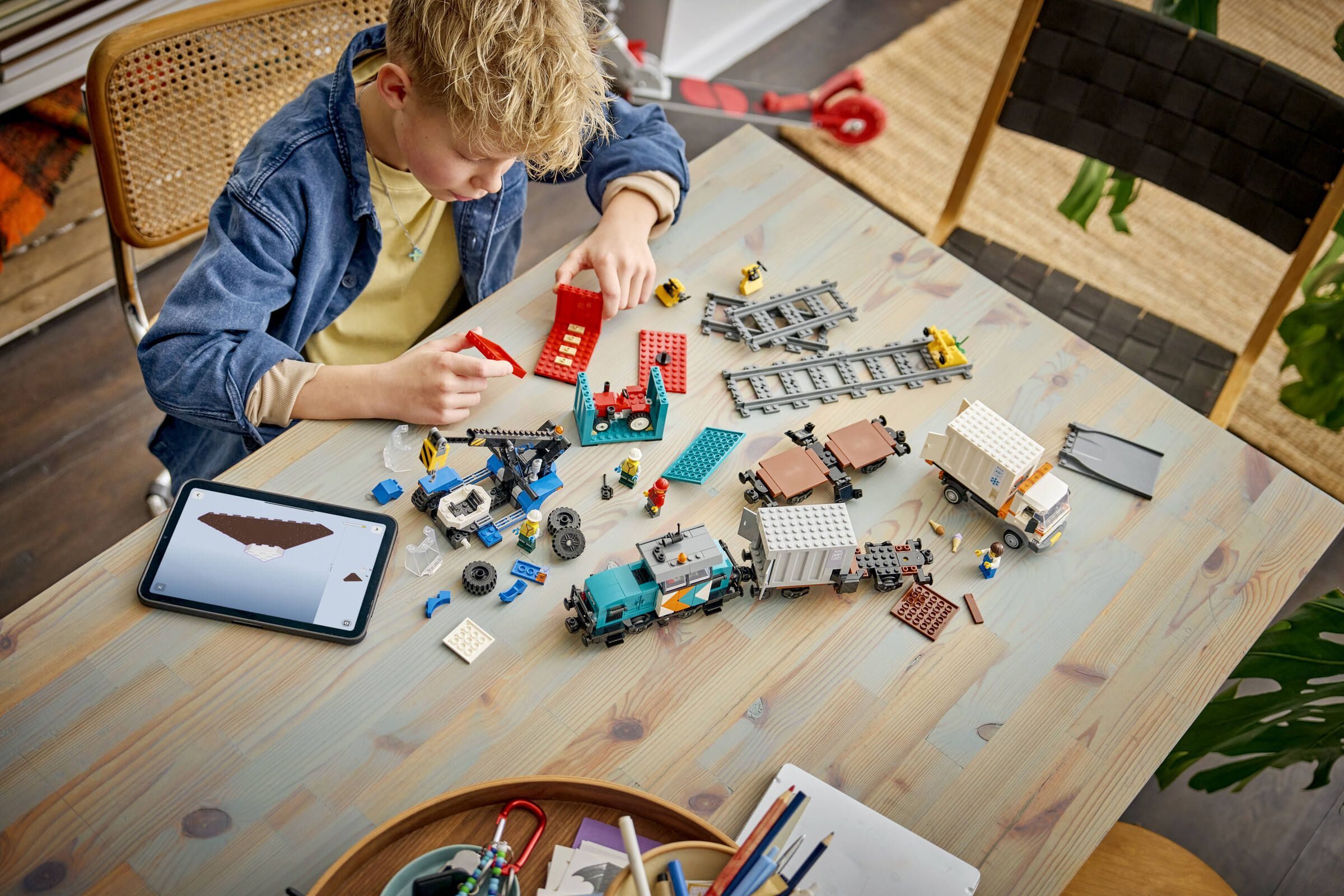 LEGO® City 60509 Hafengüterzug mit Kran und LKW Konstruktionsspielsteine, (Set, 803 Teile)
