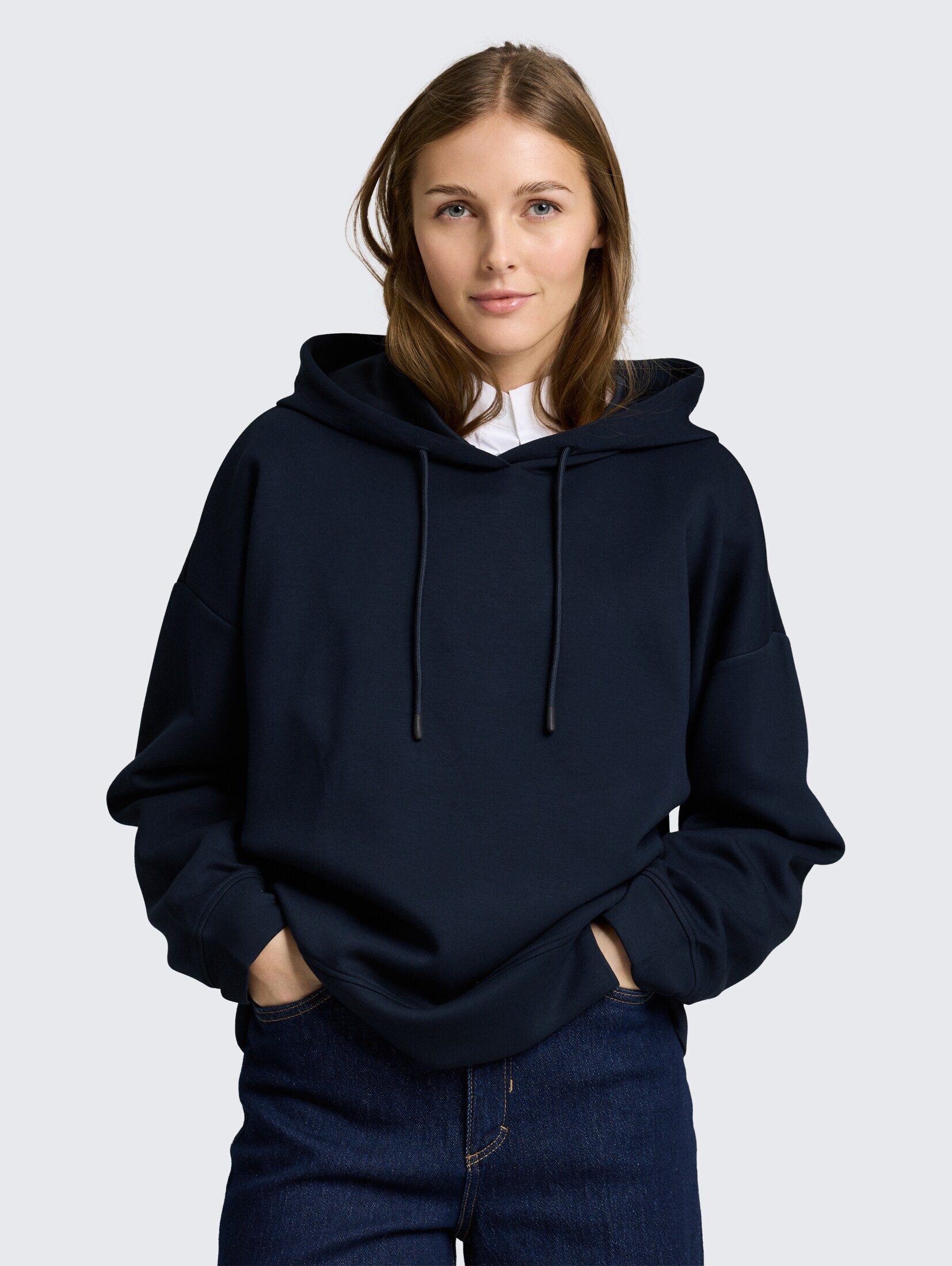 TOM TAILOR Denim Sweatshirt Strick & Sweatshirts Relaxed Hoodie Sweatshirt aus Scuba