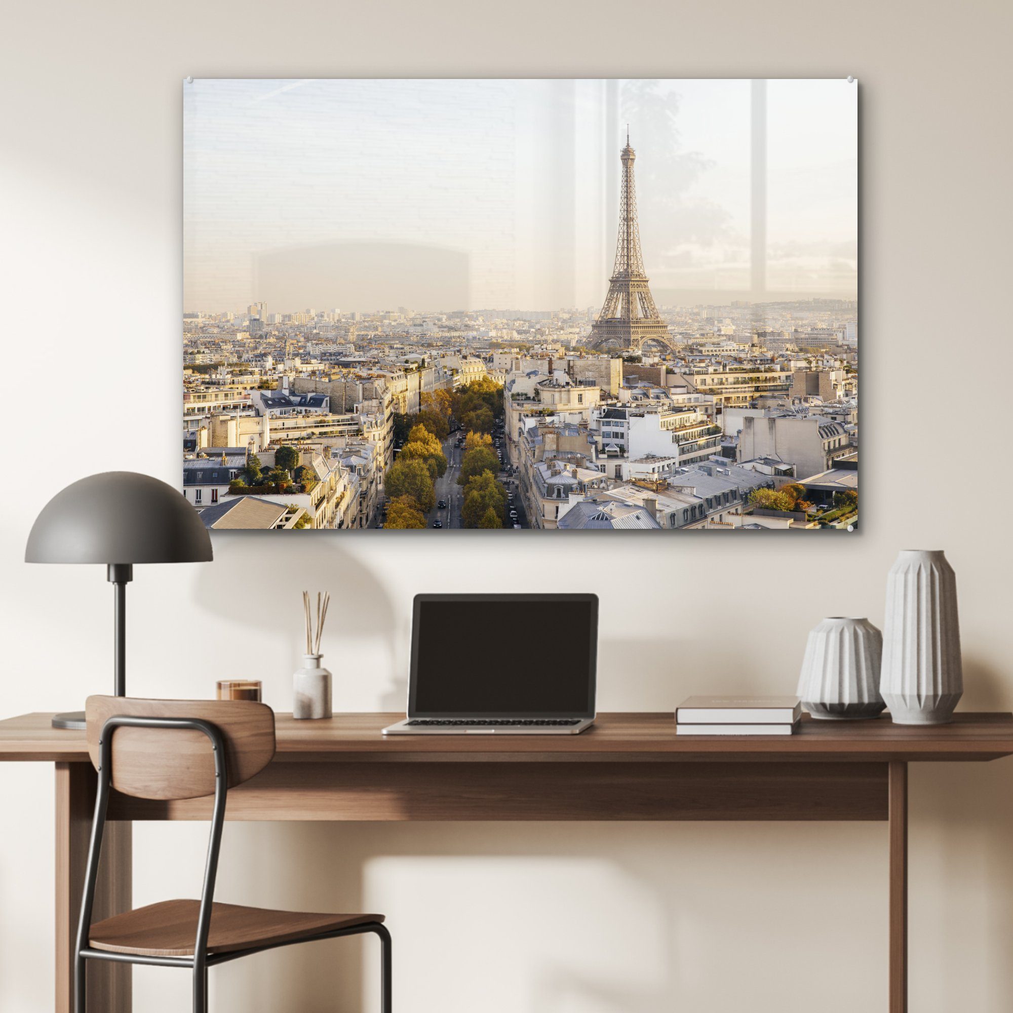 - - St), Wohnzimmer Himmel, MuchoWow Paris Acrylglasbild Eiffelturm Schlafzimmer (1 & Acrylglasbilder