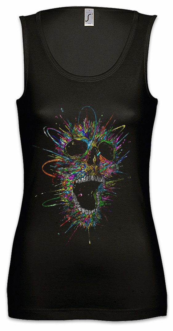 Urban Backwoods Tanktop Screaming Skull II Ärmelloses Damen T-Shirt Schreiender Schädel Dead Totenschädel Totenkopf Tattoo Art