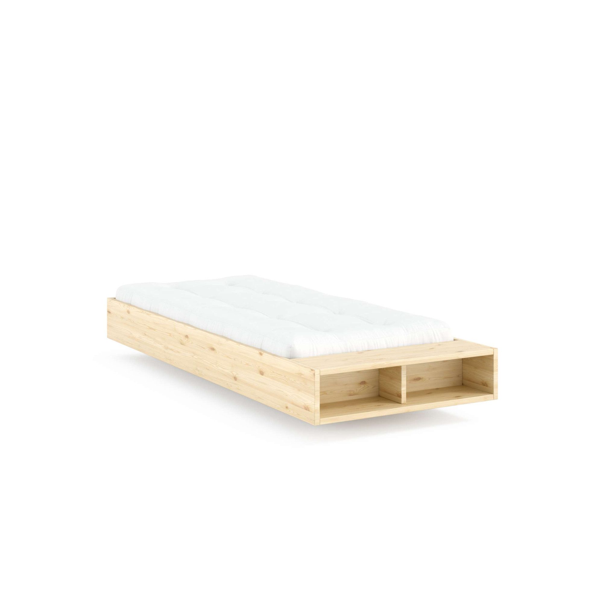 Karup Design Stauraumbett Merge Bed Bettgestell m. integrierter Bank m. Stauraum, mehrere Größen, inkl. Lattenrost, excl. Matratze, FSC®-zertifiziertes Massivholz