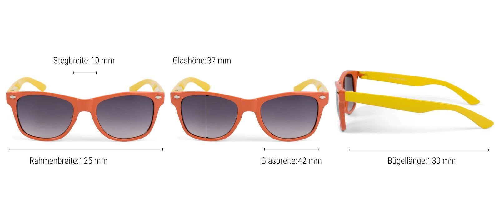 / Orange Glas Grau Sonnenbrille styleBREAKER Getönt Verlauf (1-St) Gestell