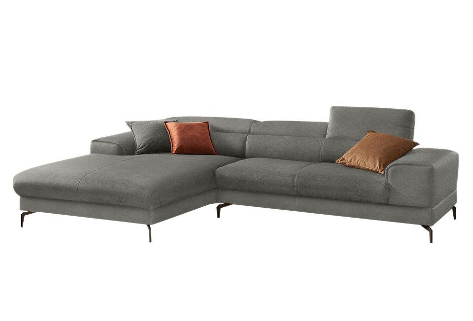W.SCHILLIG Ecksofa Piedroo, Designsofa mit tollem Sitzkomfort, elegant und bequem, L-Form, Kopfteilverstellung, wahlweise mit Sitztiefenverstellung, Breite 303cm