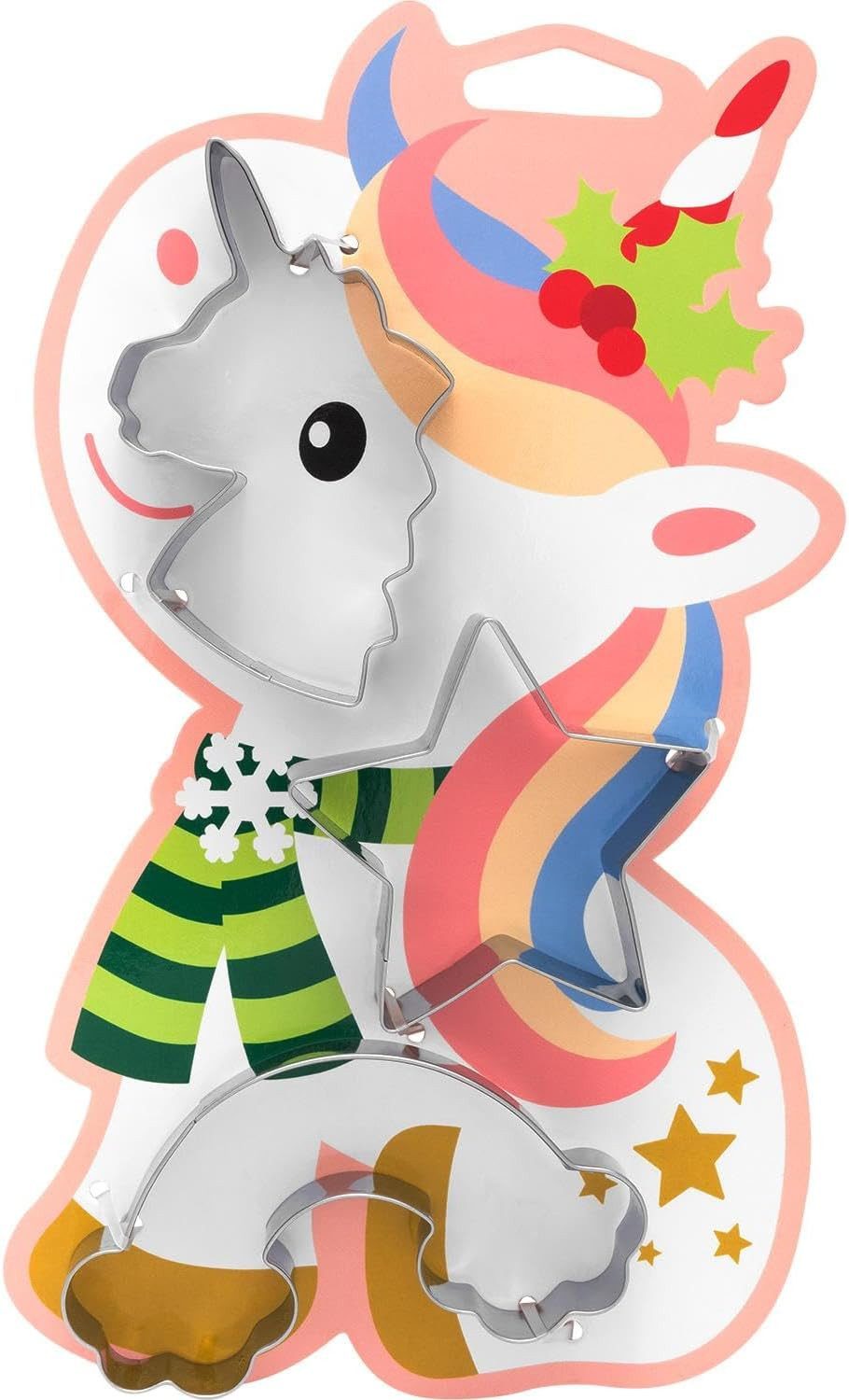 Sheepworld Ausstechform Sheepworld Ausstechformen Ausstecher-Set 3er Kinder Motiv Einhorn, (Set bestehend aus einem Ausstecher Stern, Einhorn und Regenbogen)