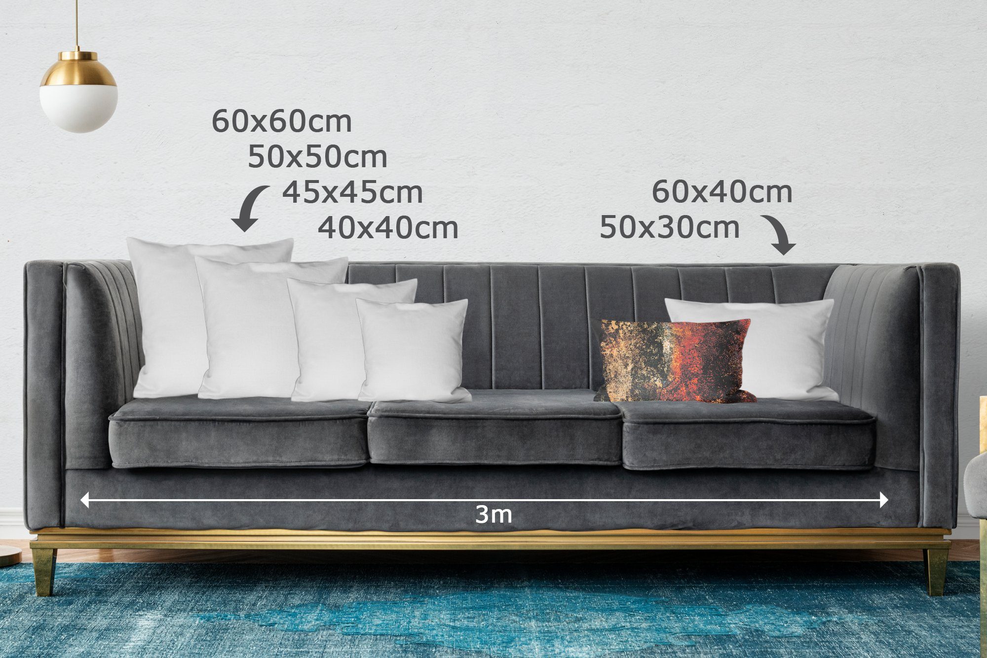 MuchoWow Dekokissen Stahl - Rost - Alt - Orange - Grau - Muster - Abstrakt, günstig online kaufen