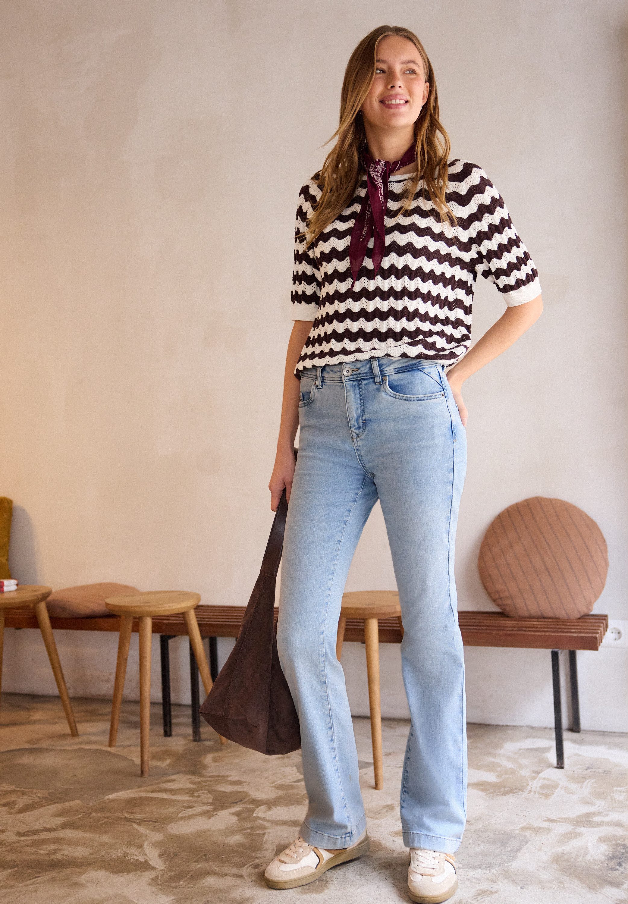 STREET ONE STUDIO Bootcut-Jeans High Waist