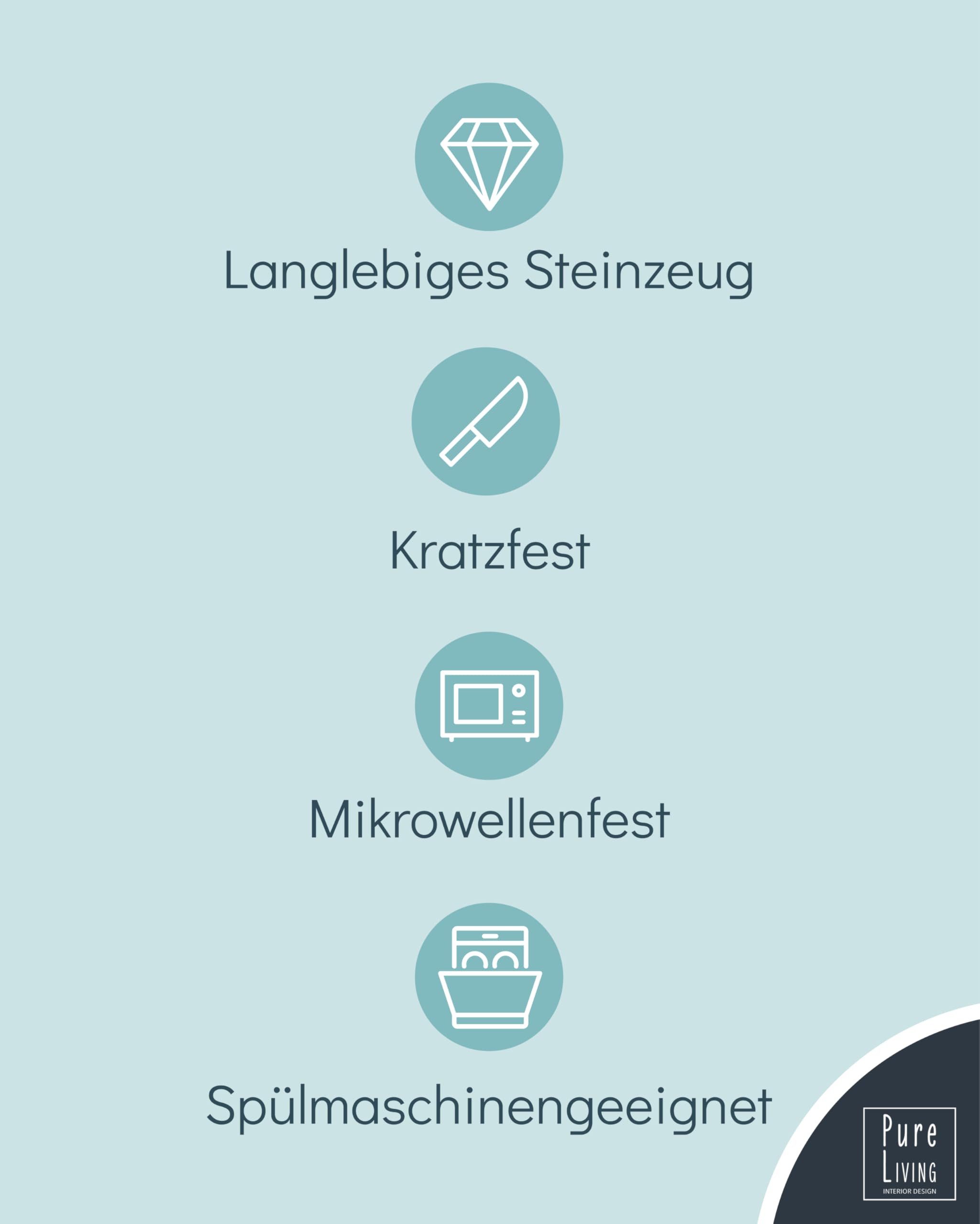 PURE LIVING INTERIOR DESIGN Geschirr-Set 6 Pers. Rustic - 24-tlg Geschirrset - Hochwertiges Landhausstil (24-tlg), 6 Personen, Steingut, Geschirr Set - Schüssel- und Teller Set - Tafelservice 6 Pers.